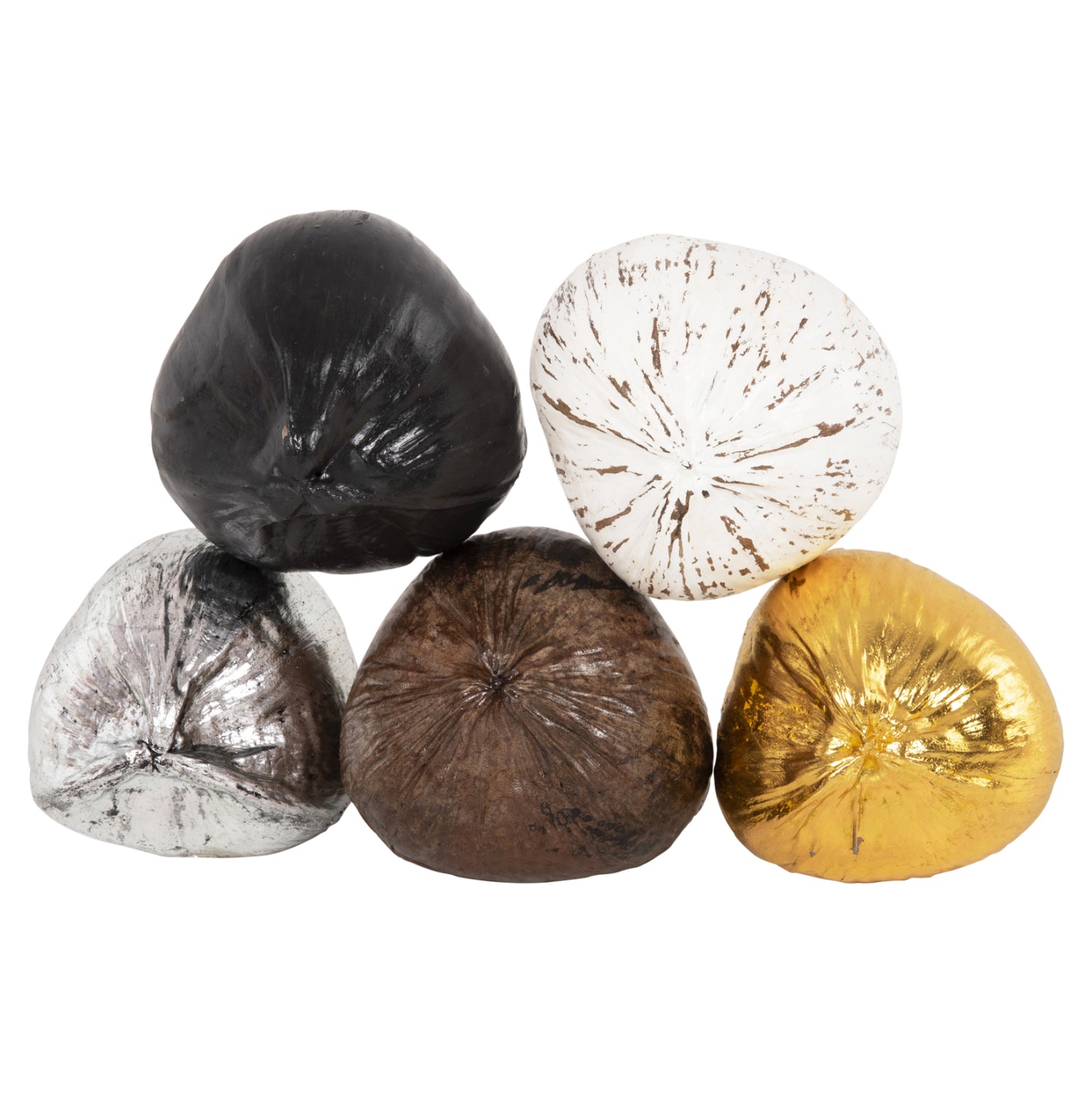 Декорация кокос за маса сребрист цвят 20x20x20см