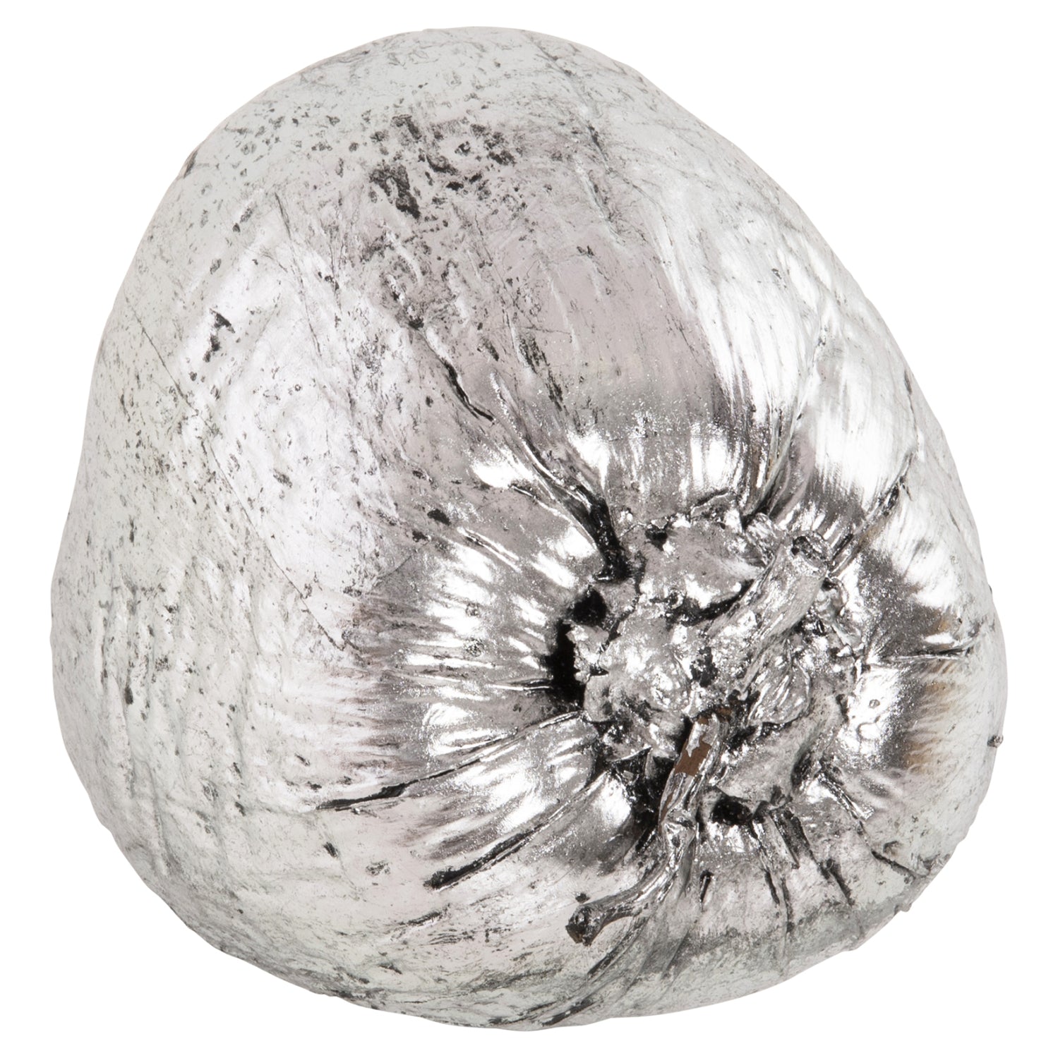 Декорация кокос за маса сребрист цвят 20x20x20см