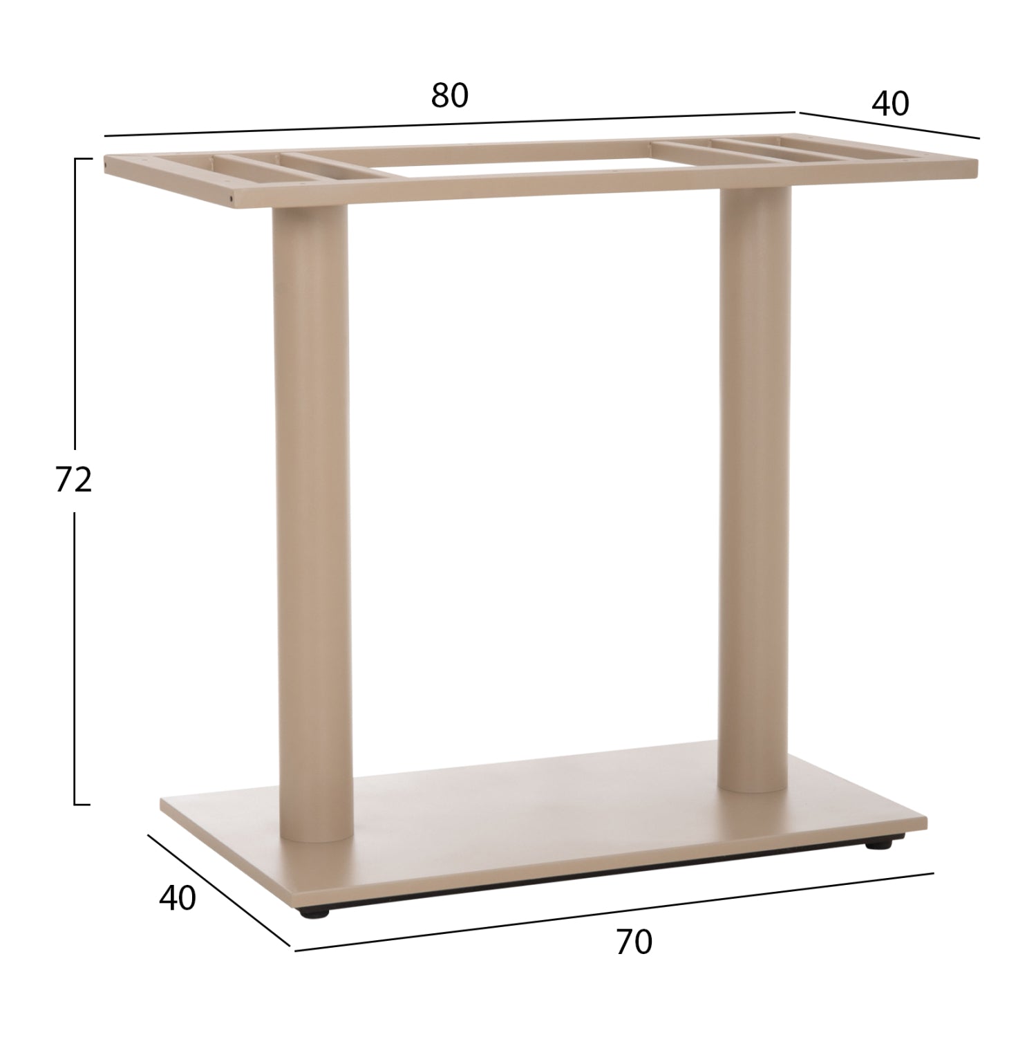Основа двойна за маса-435.25 размери 40/80/72см  цвят капучино