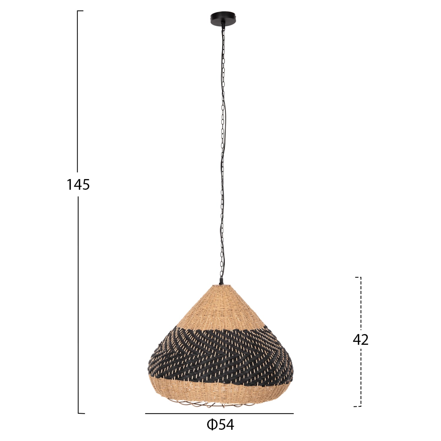 Таванна лампа 4354 естествен-черен цвят Φ54x42-145Всм