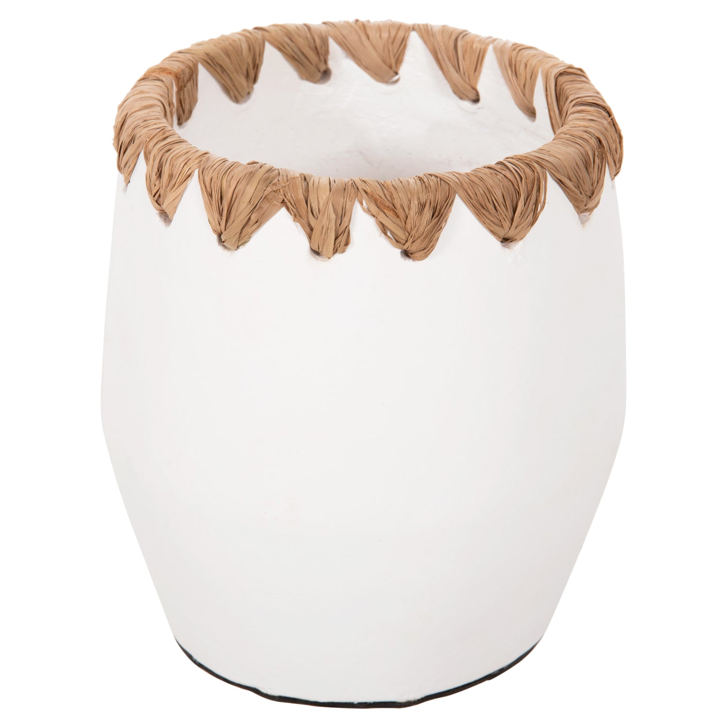 Ваза керамика цвят бял-натурал Φ13x16