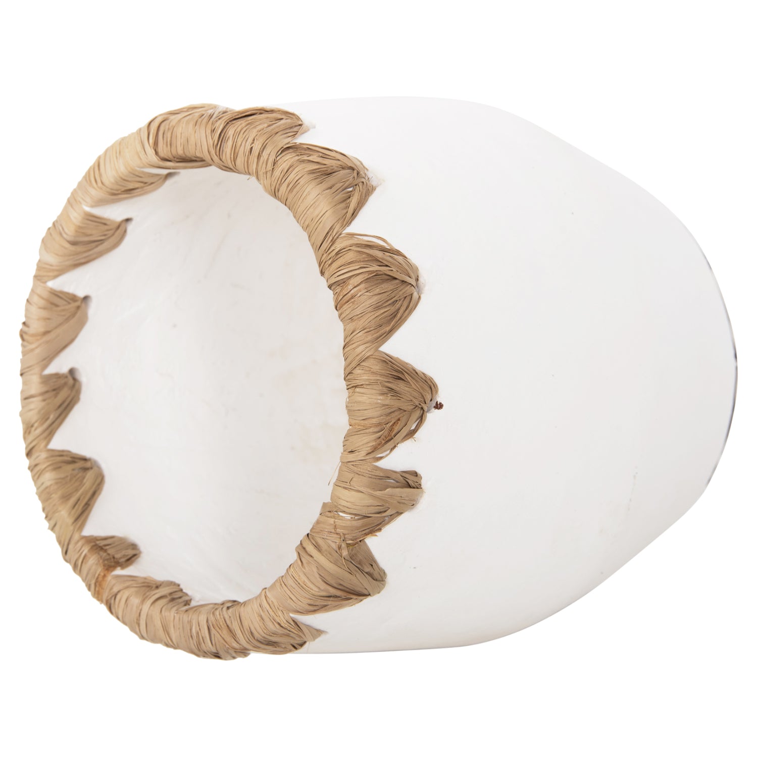 Ваза керамика цвят бял-натурал Φ13x16