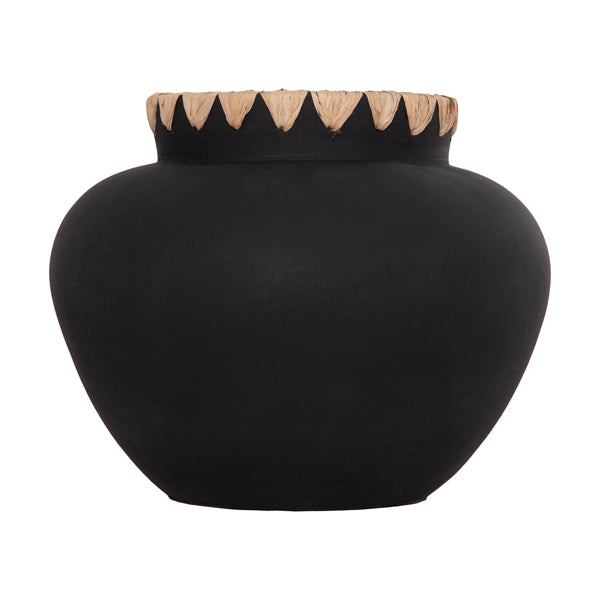 Ваза RENTON(L) цвят черен-натурал Φ32x26,5