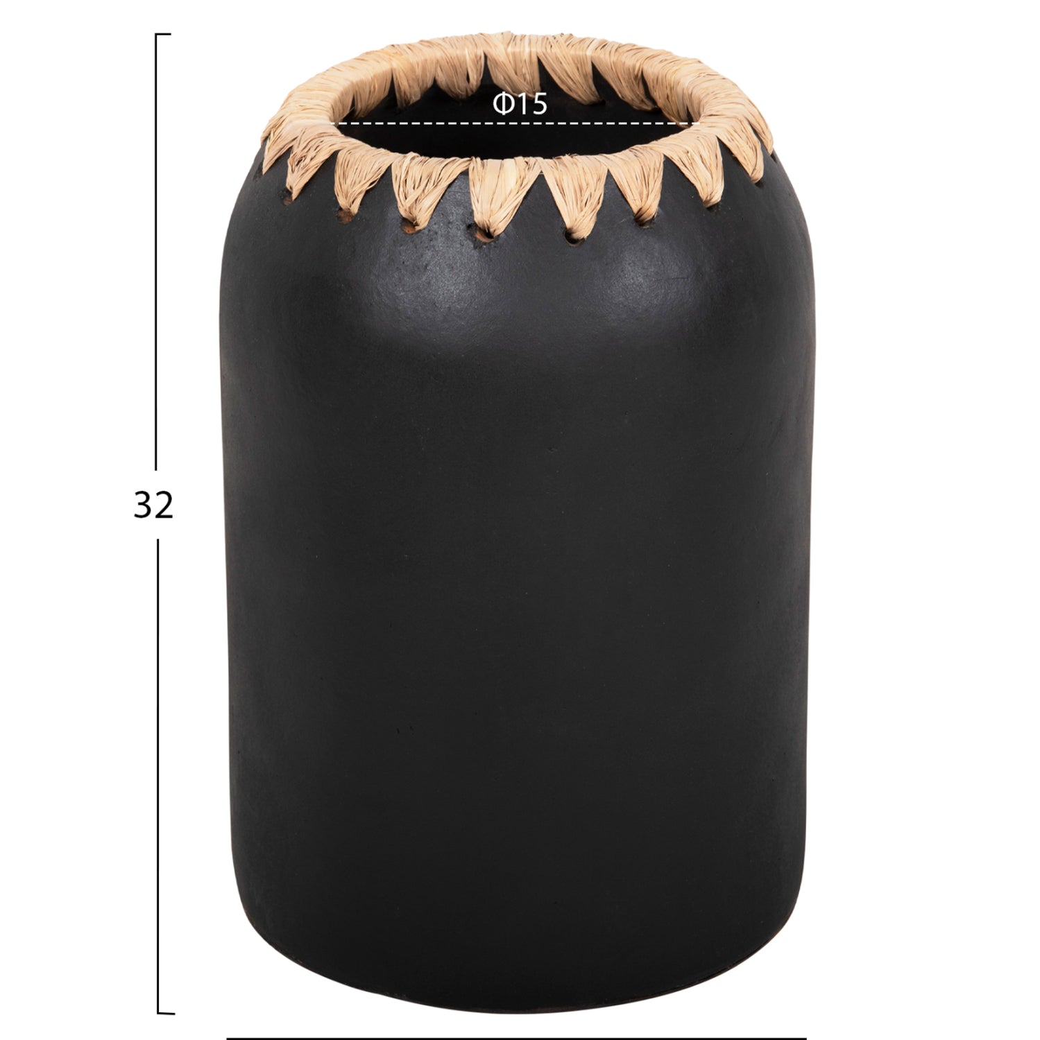 Ваза керамика цвят бял-натурал Φ21Χ32