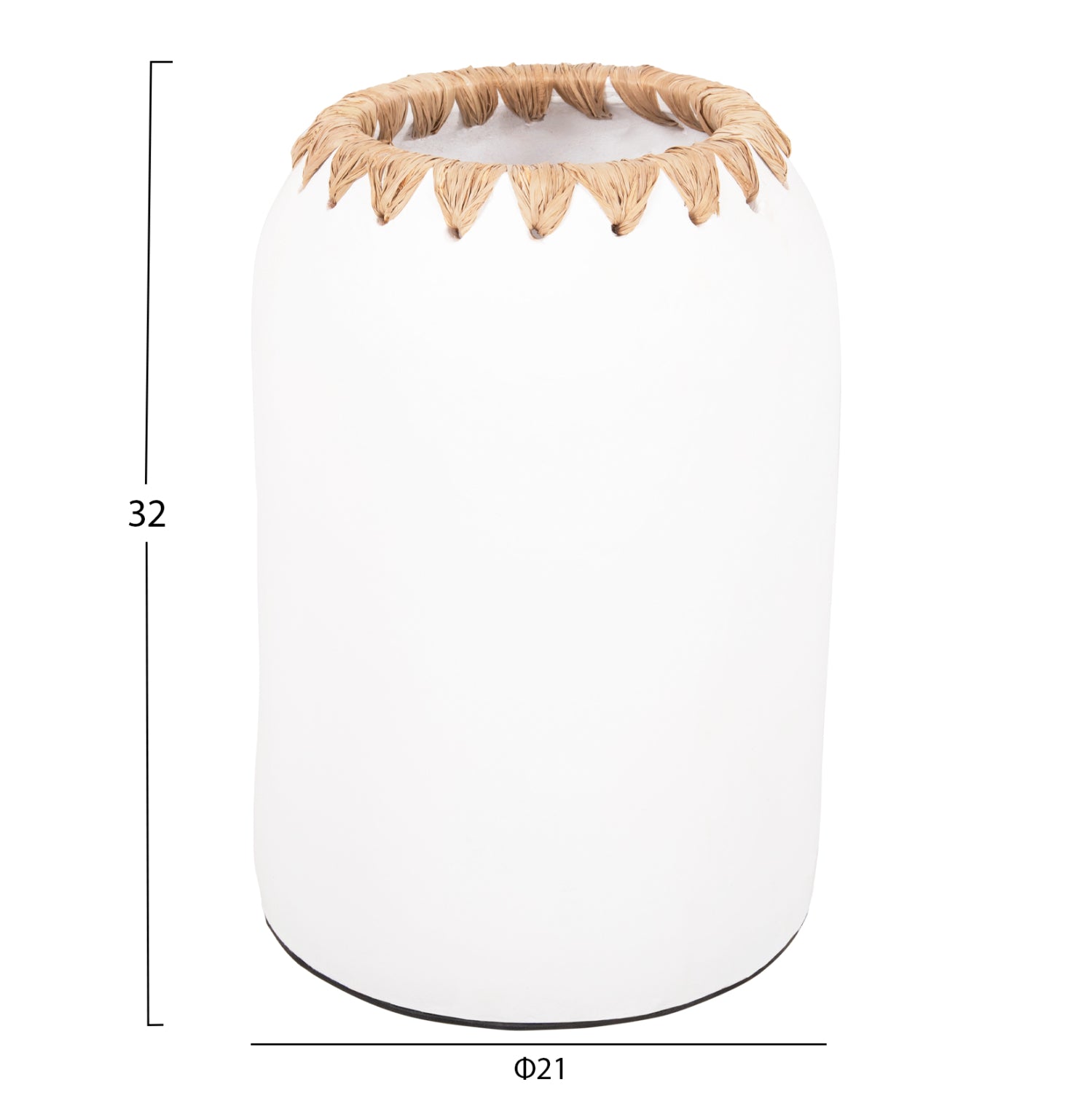 Ваза керамика цвят черен-натурал Φ21Χ32