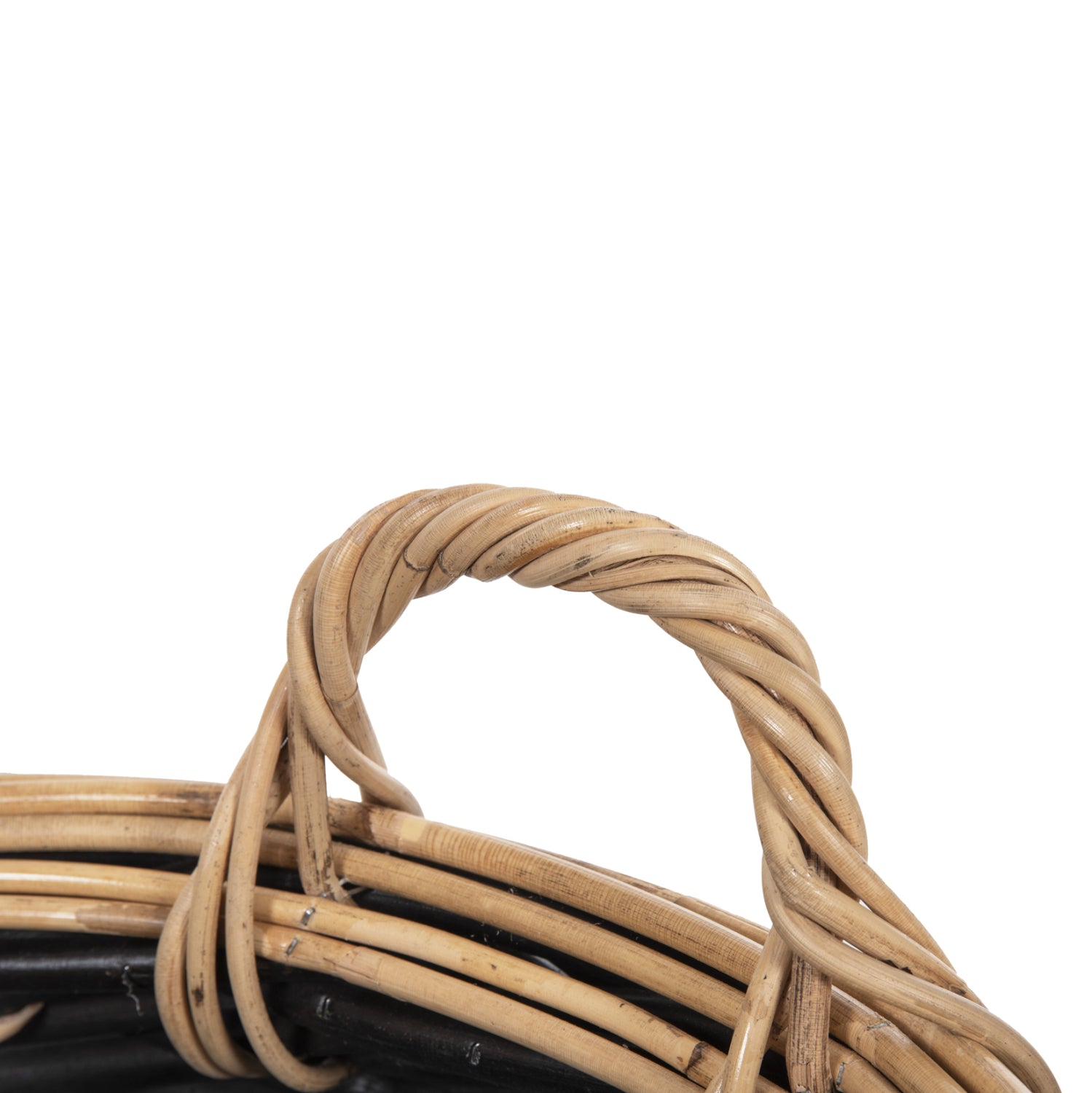 Подови кошници, саксии, черно-естествен цвят - ратан φ62x36см