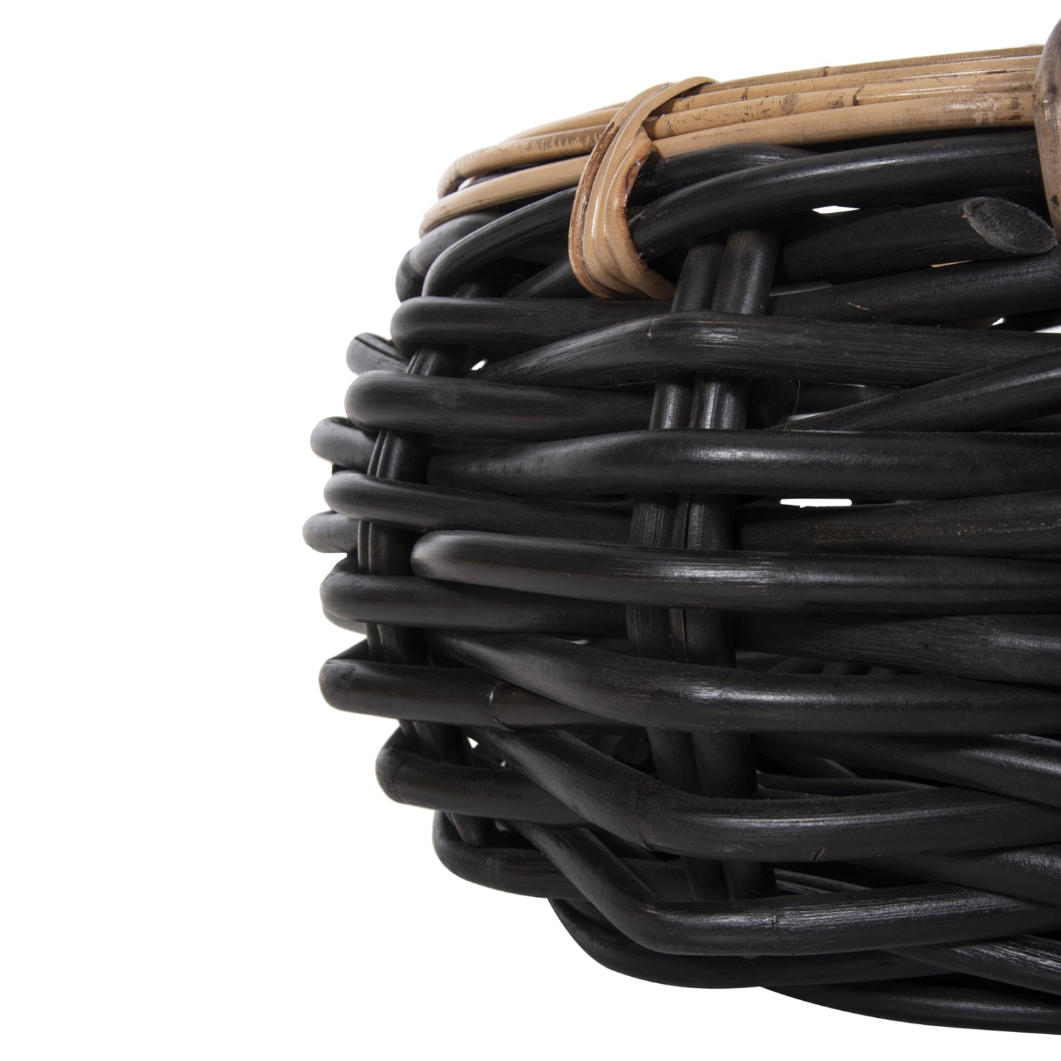 Подови кошници, саксии, черно-естествен цвят - ратан φ62x36см