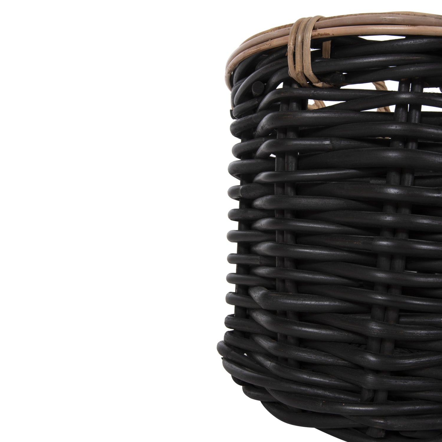 Комплект от 2 кошници POTTS черен и естествен цвят -ратан φ61+φ45см