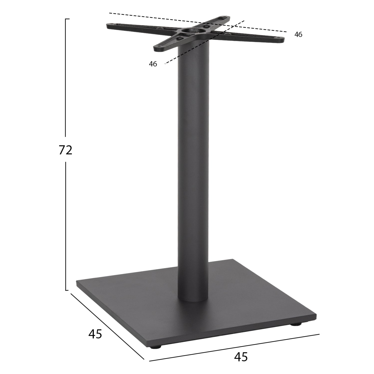 Метална основа за маса 438.20/ сив цвят 45Χ45Χ71,5см