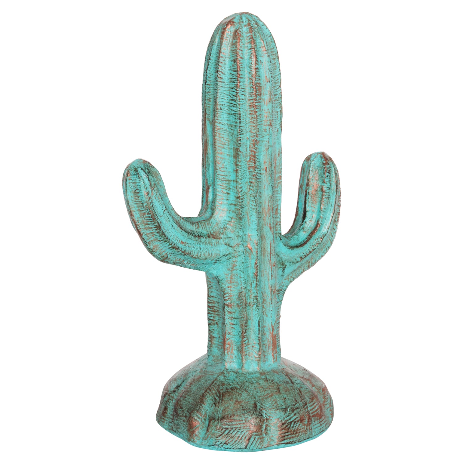 Декоративен подов кактусов гипс в тюркоазен цвят 42x30x74см