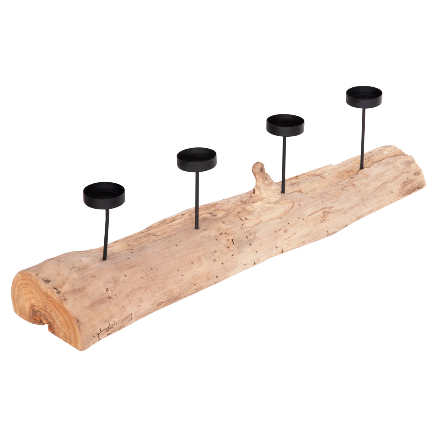 НАСТОЛЕН СВЕЩНИК ДЪРВО ТИК-МЕТАЛ 71х15х17см.