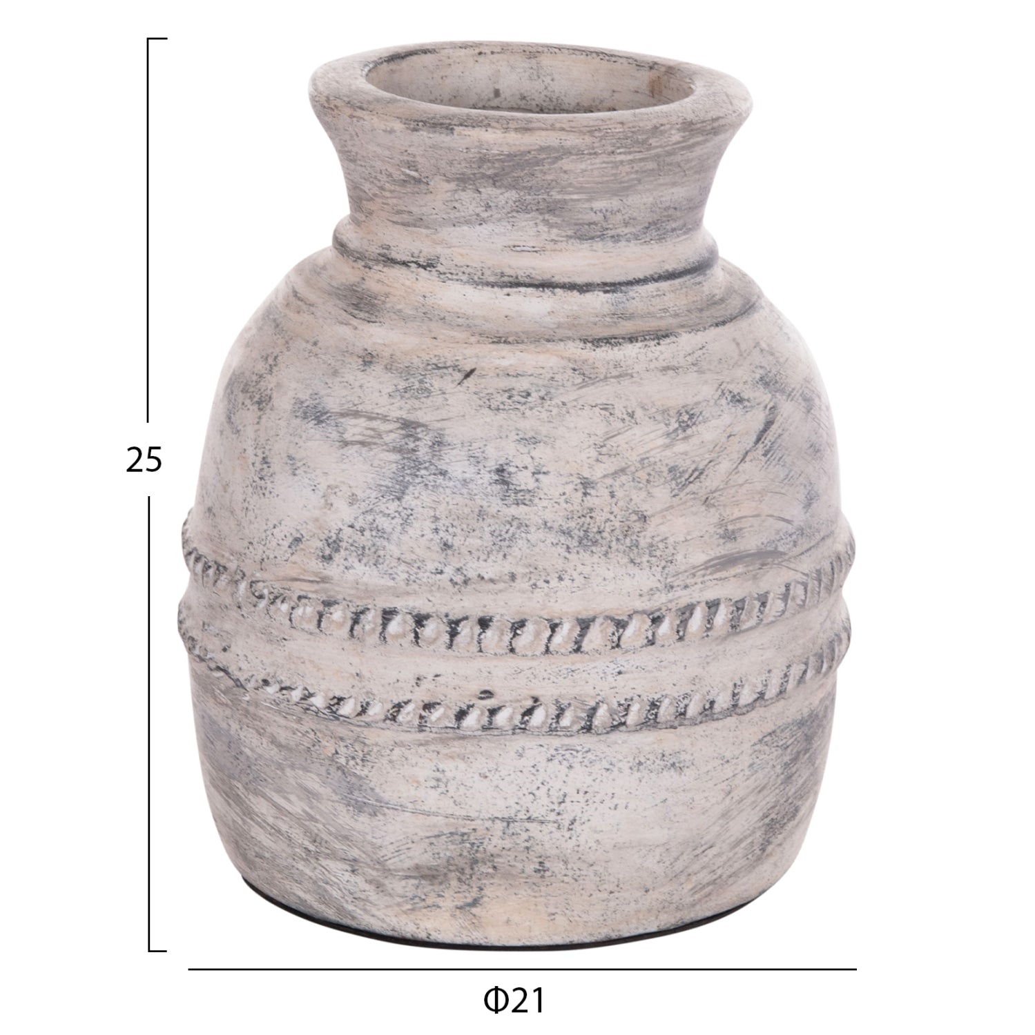 Декоративна ваза Vermo теракота в светло сиво φ21x25hcm