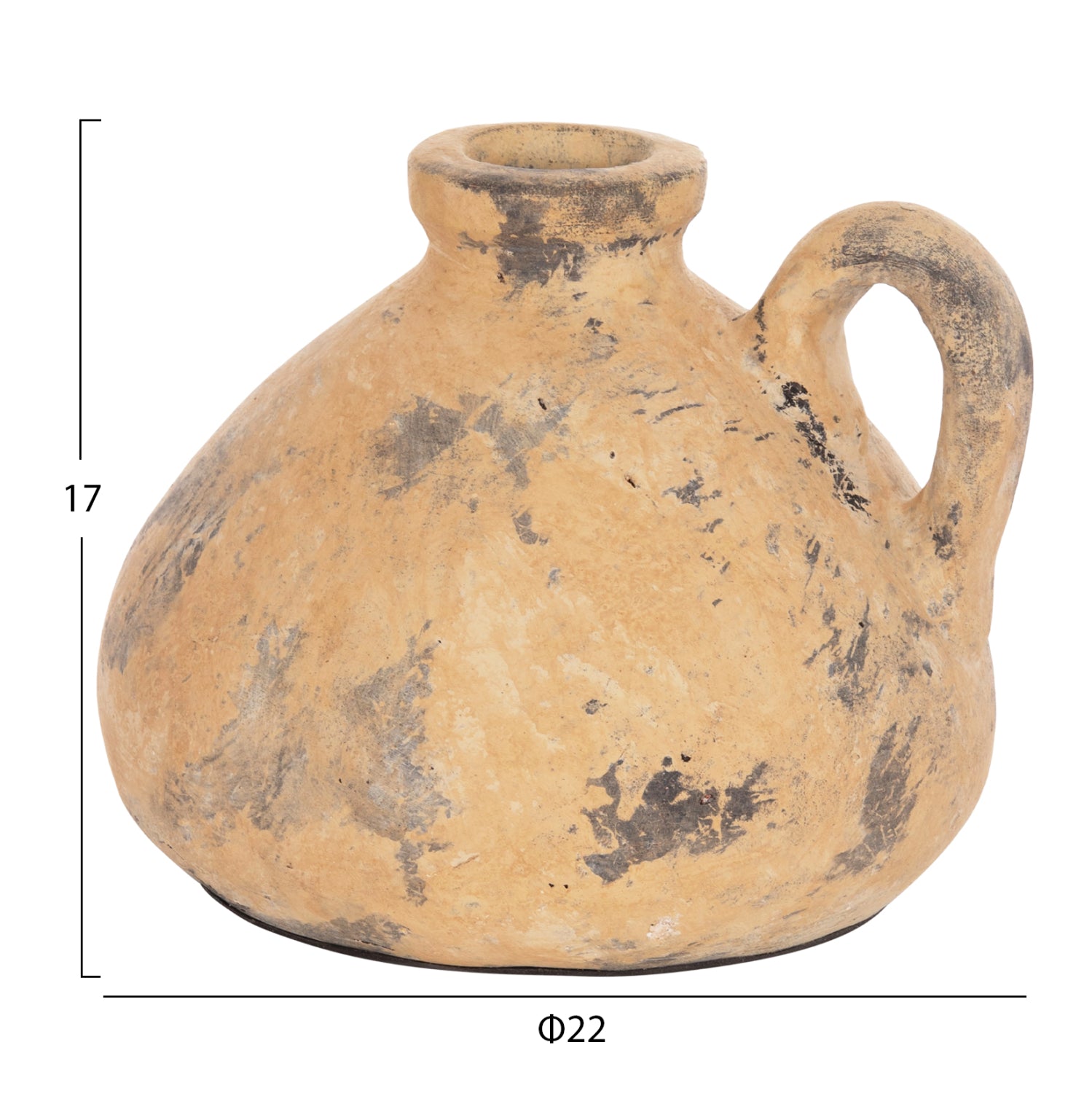 Декоративна ваза Vermo теракота в бежово φ22x17всм