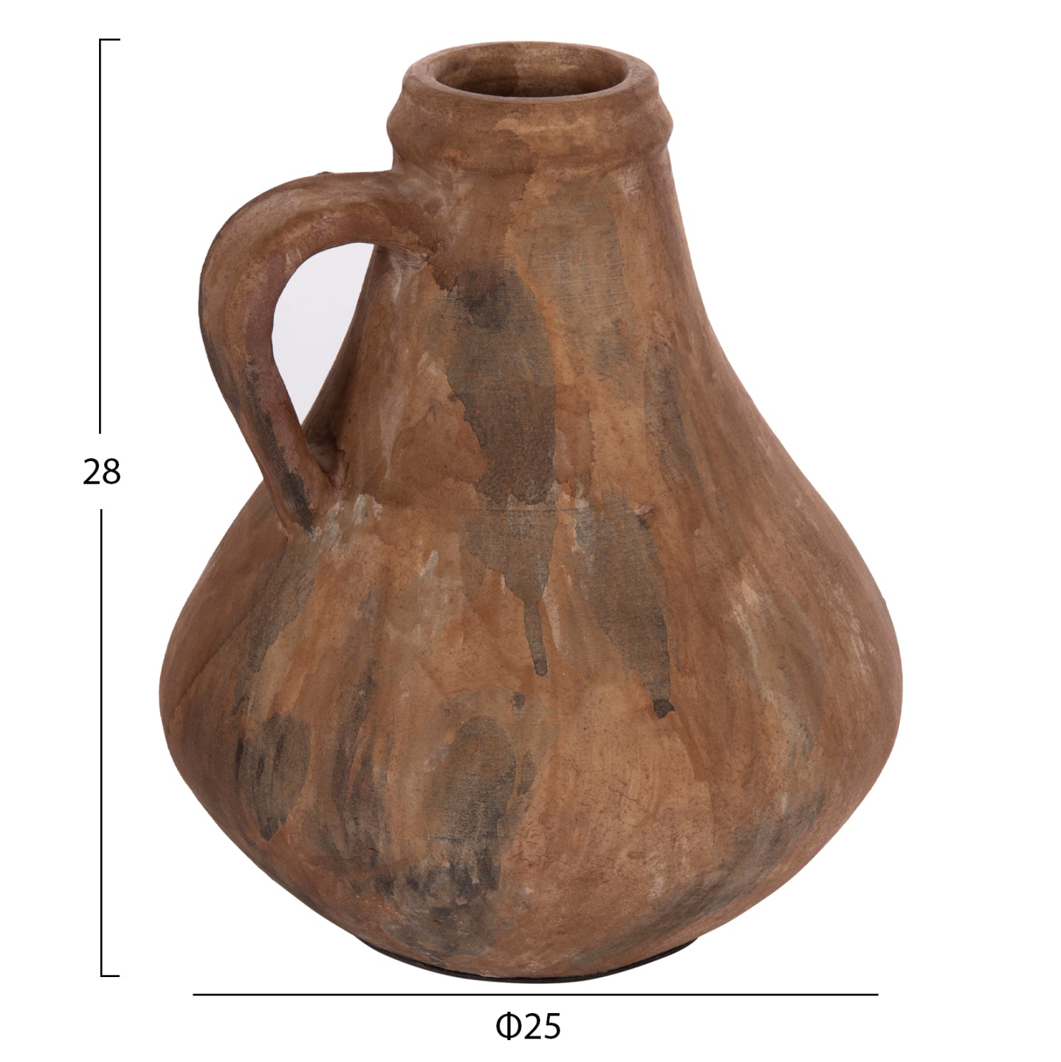 Декоративна ваза vermo теракота в старо кафяво φ25x28hcm