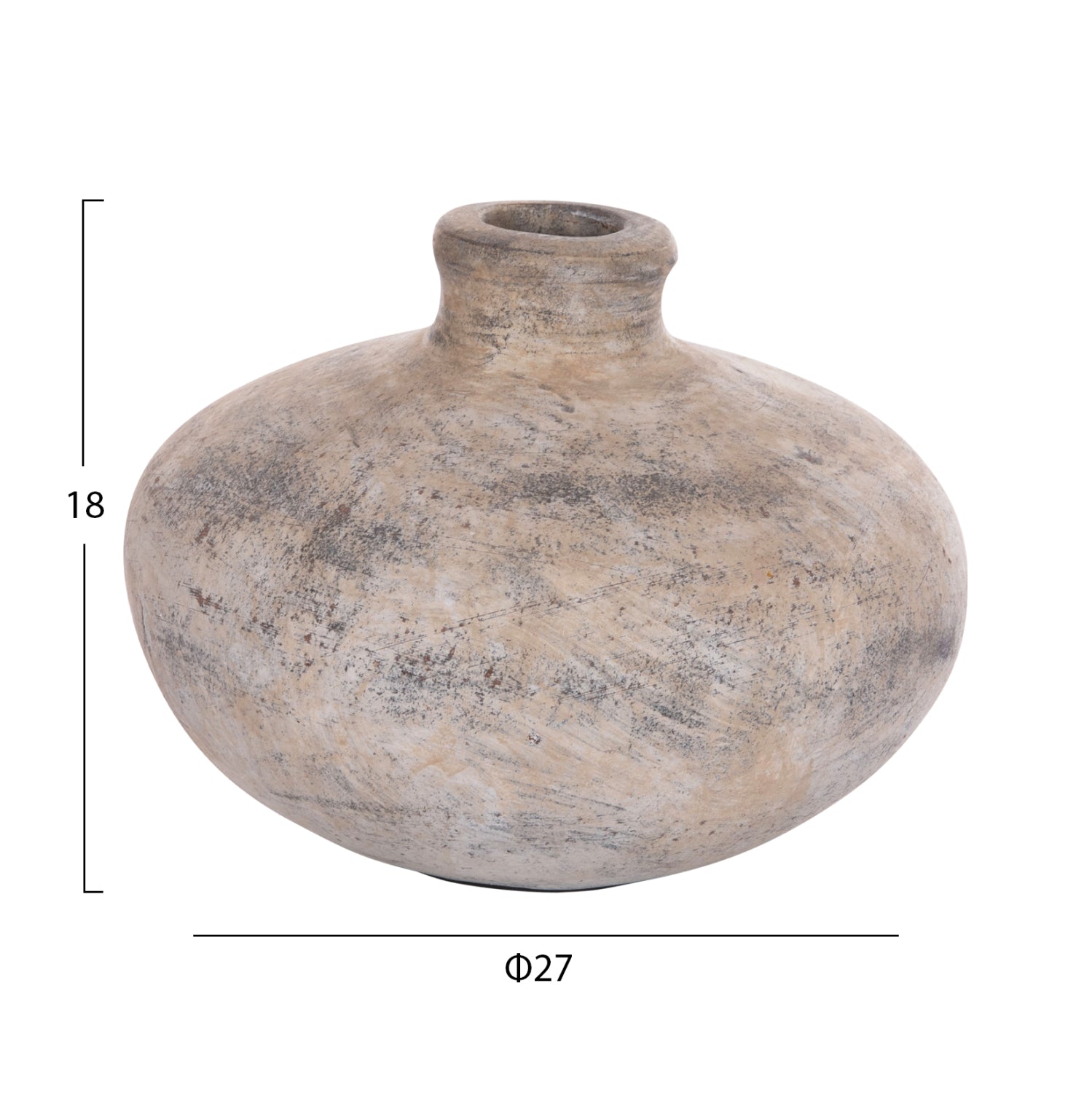 Декоративна ваза Vermo теракота в кремав цвят φ27x18всм