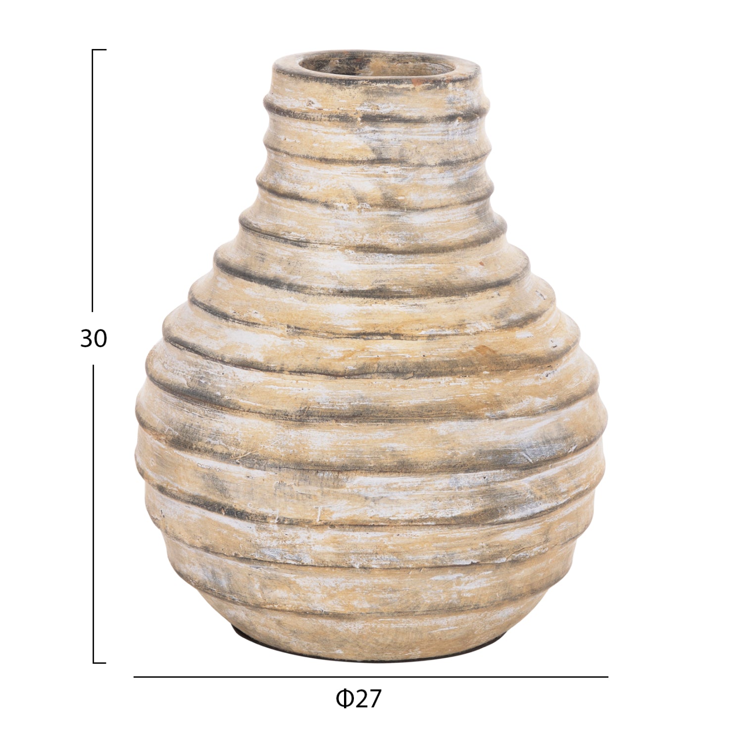 Декоративна ваза Vermo теракота в бежово φ27x30см