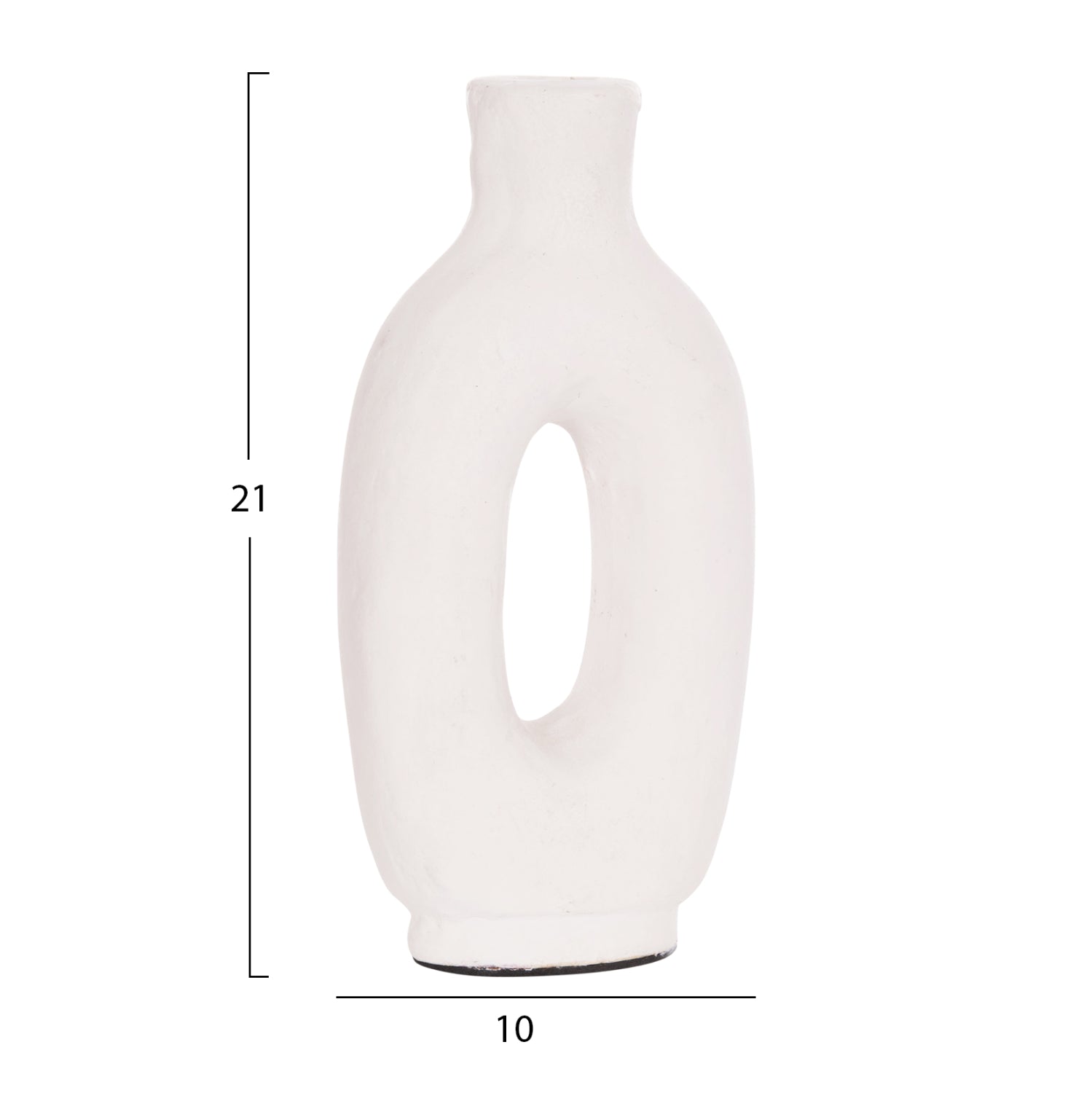 Декоративна ваза серия clayvon теракота в бяло 10x5x21см