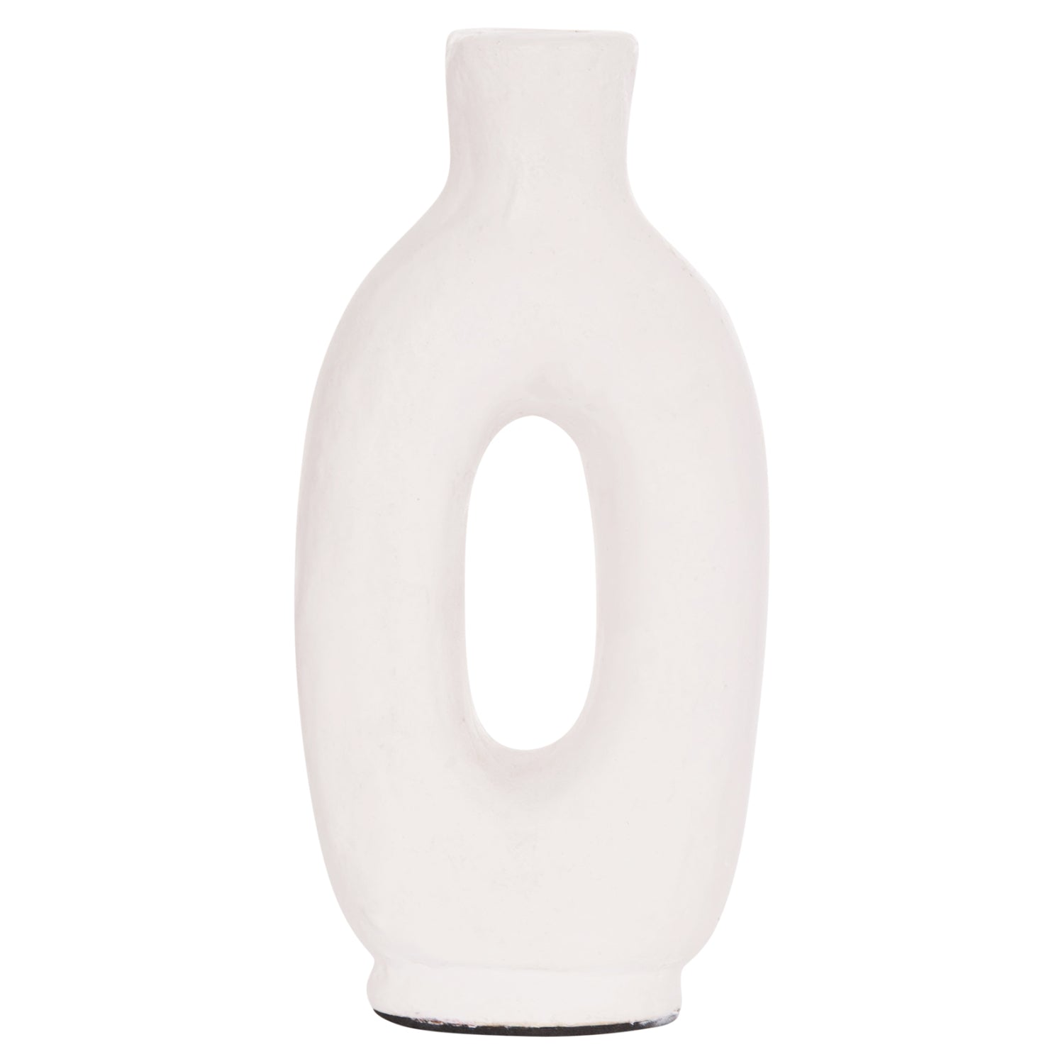 Декоративна ваза серия clayvon теракота в бяло 10x5x21см