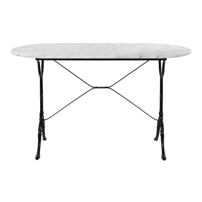 Маса Делила 120x59 мрамор с чугунена основа