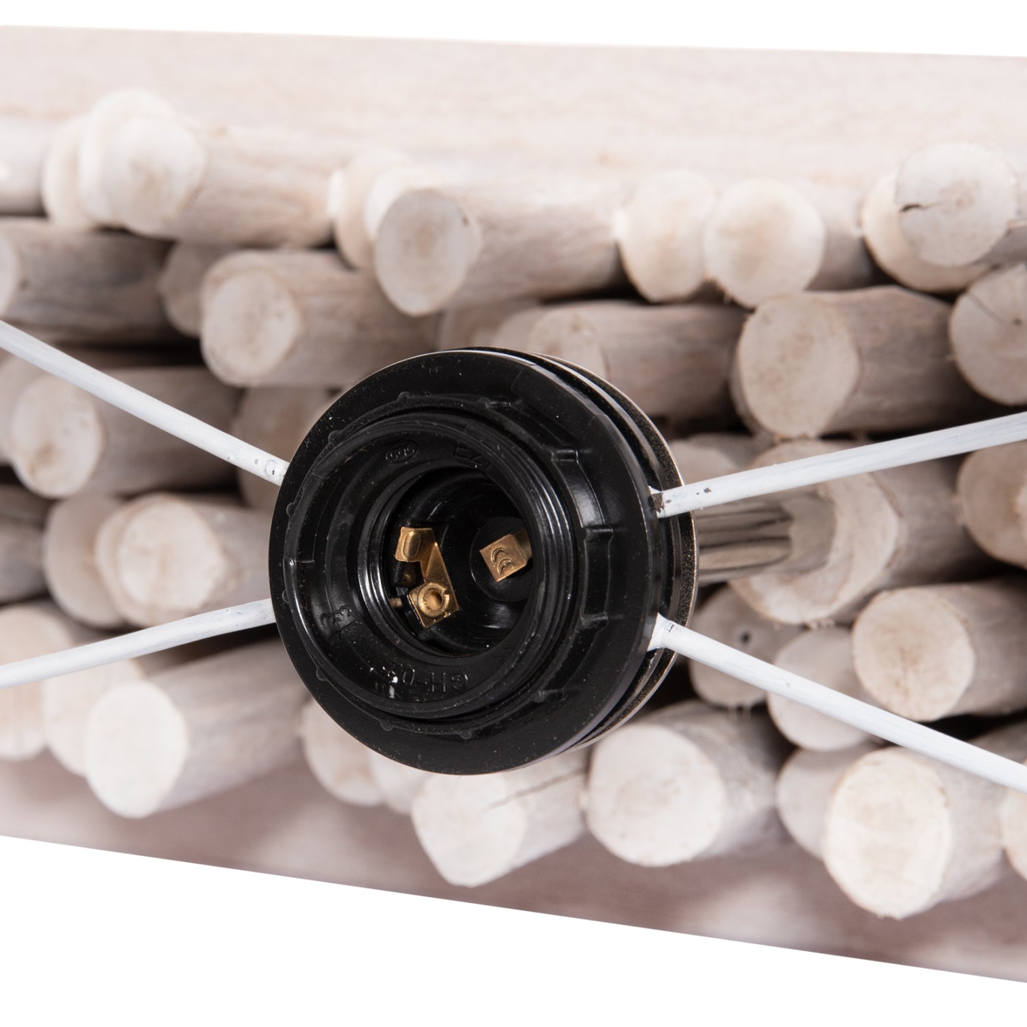 Настолна лампа и шапка twiggy driftwood в бяло 50.5x16.5x40см