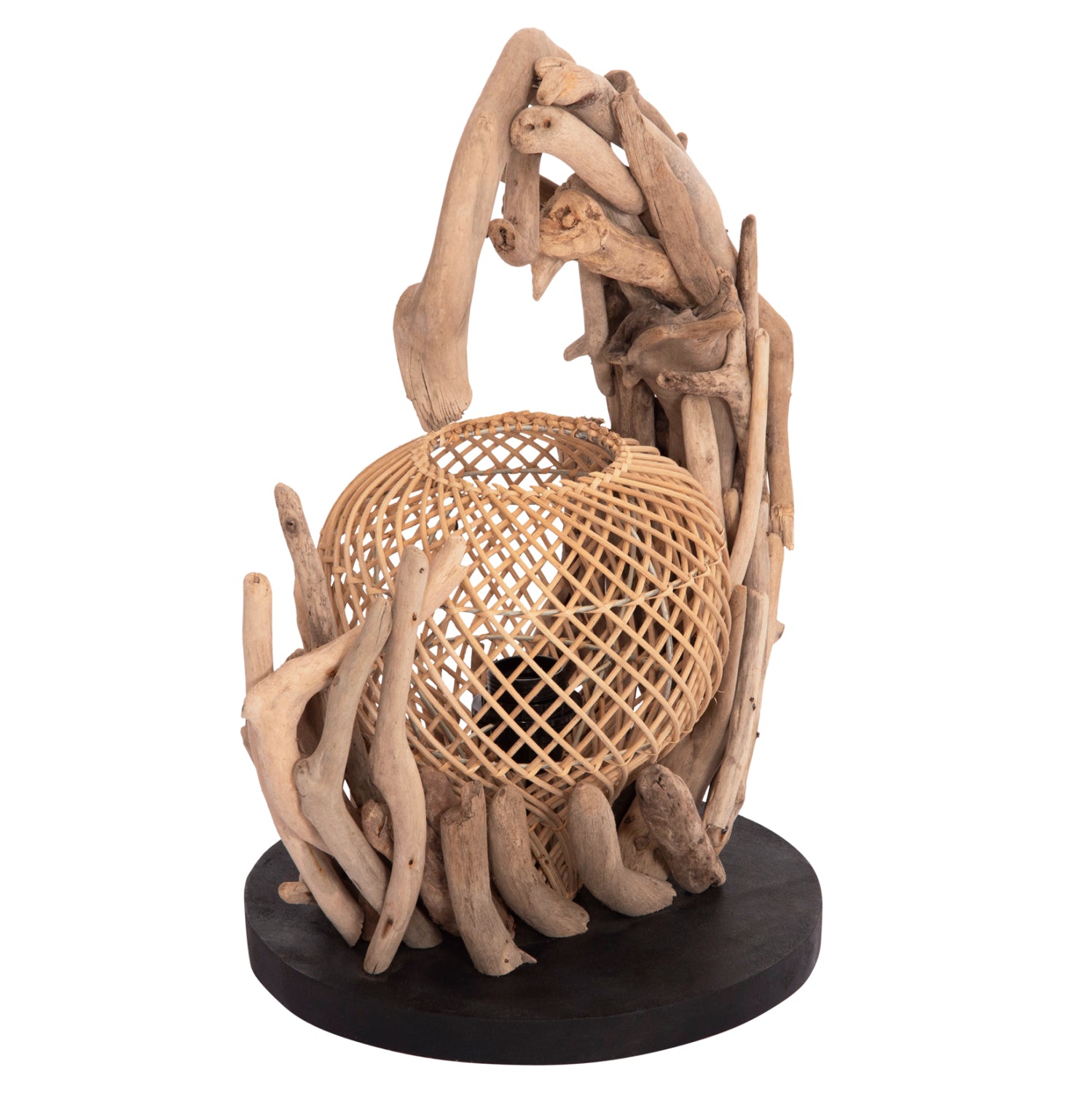 Настолна лампа ASHIN естествен-черен цвят 30x30x49см