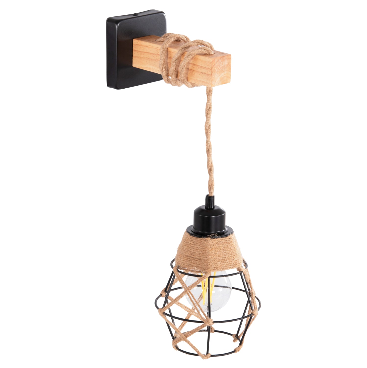 Стенна лампа KINAN метал-въже 15.5x21x44см