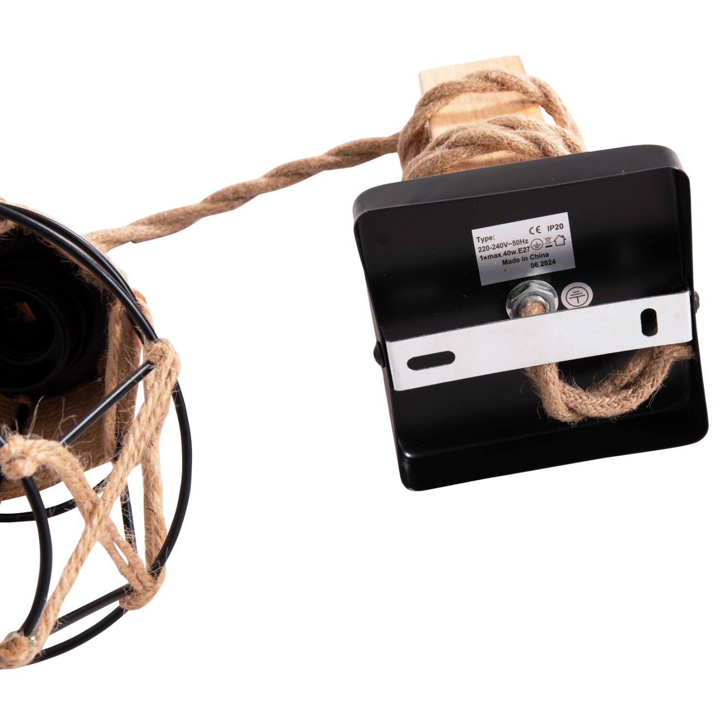 Стенна лампа KINAN метал-въже 15.5x21x44см