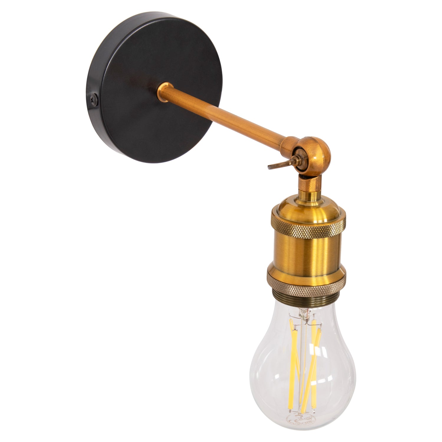 Стенен аплик 4467 черен-златист цвят  10x10x26см