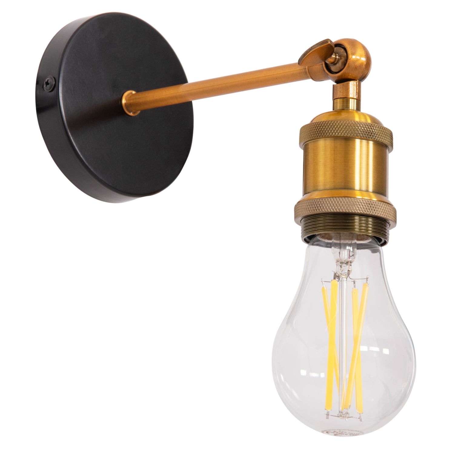 Стенен аплик 4467 черен-златист цвят  10x10x26см