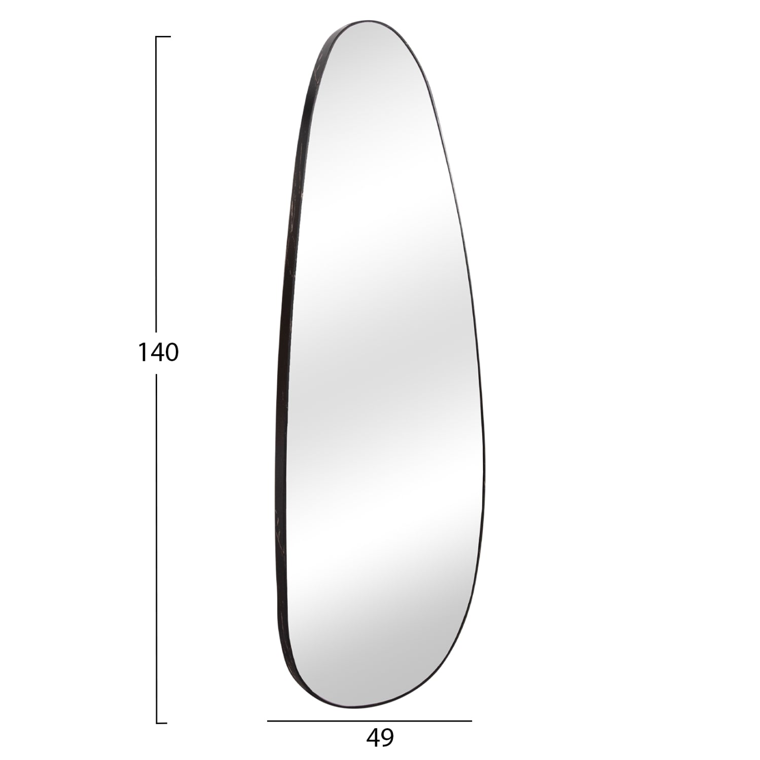 Стенно огледало CRITHER с МДФ рамка в цвят черен мрамор 49х140см.