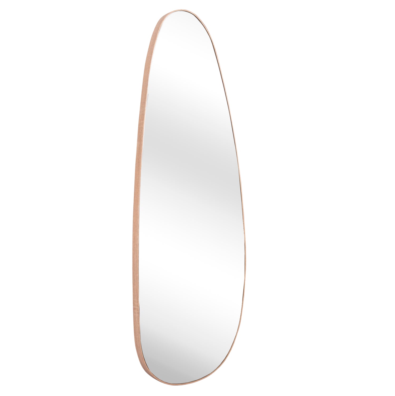 Стенно огледало CRITHER с МДФ рамка в естествен цвят 49х140см.