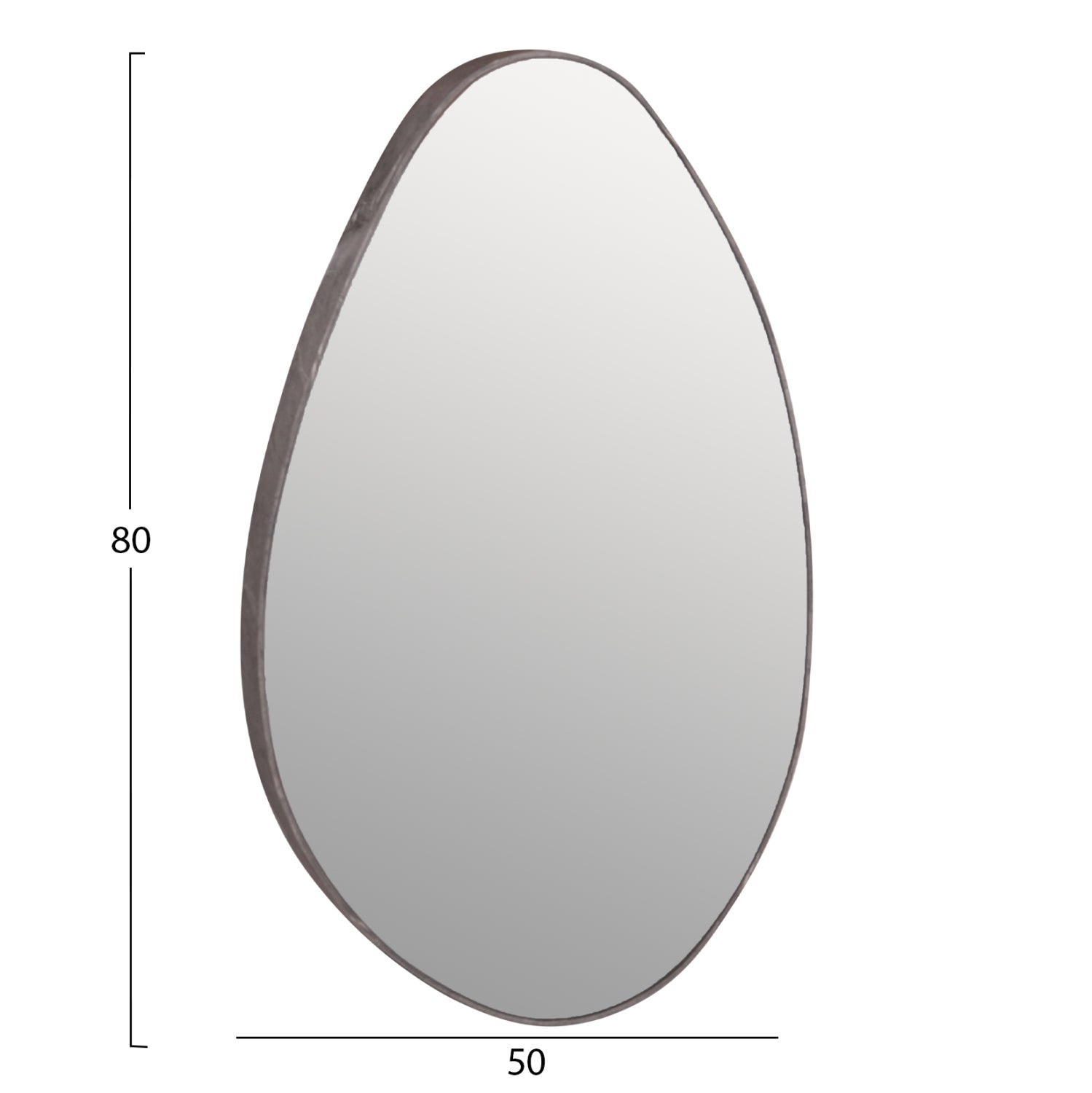 Огледало за стен с mdf рамка в цвят сив мрамор 50x80см