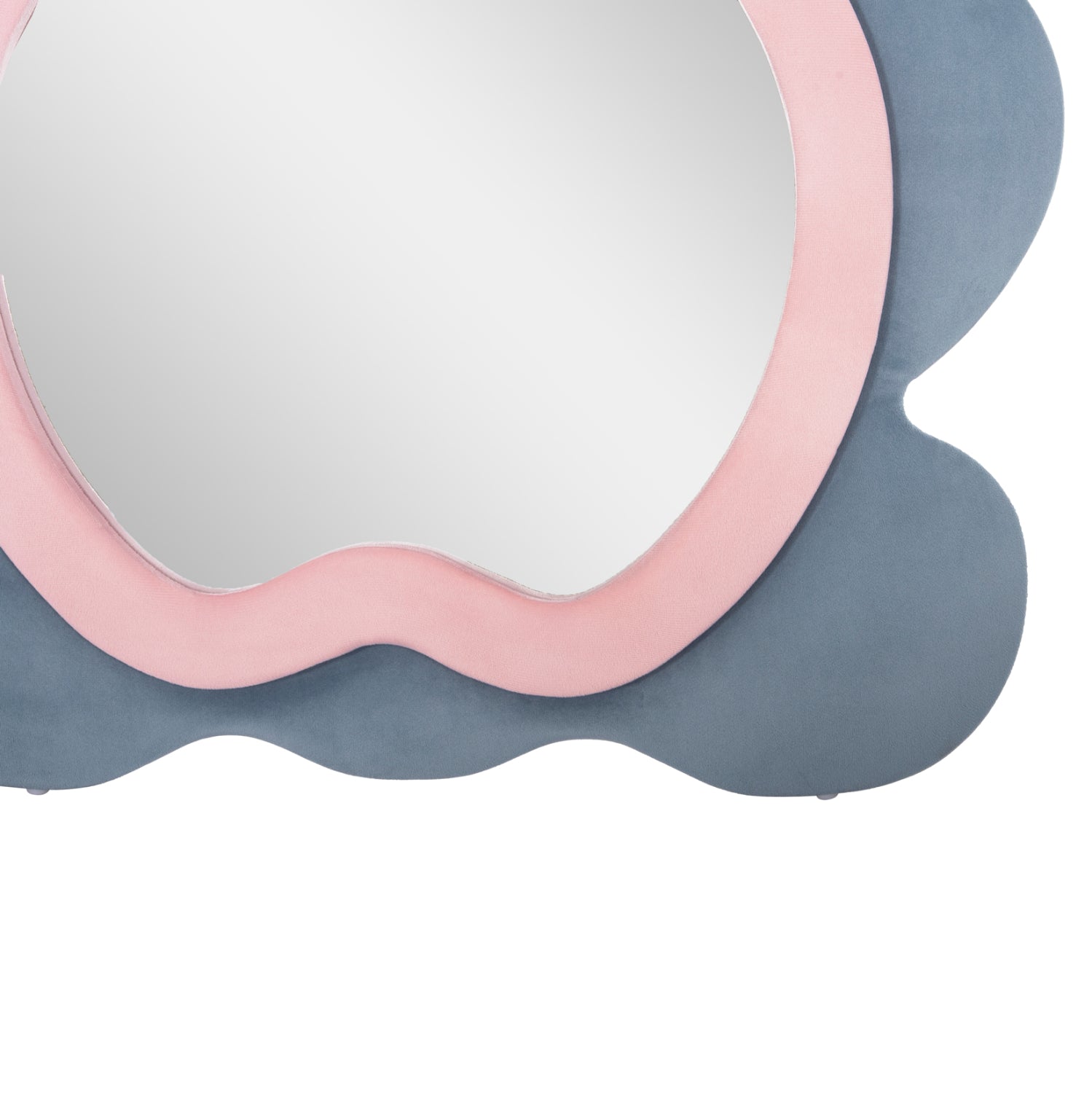 Детско подово огледало зайче с рамка цвят син-розов