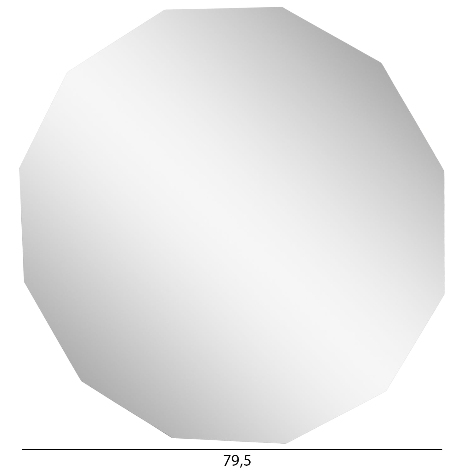 Многоъгълно стенно огледало CANE с без рамка φ79.5 см