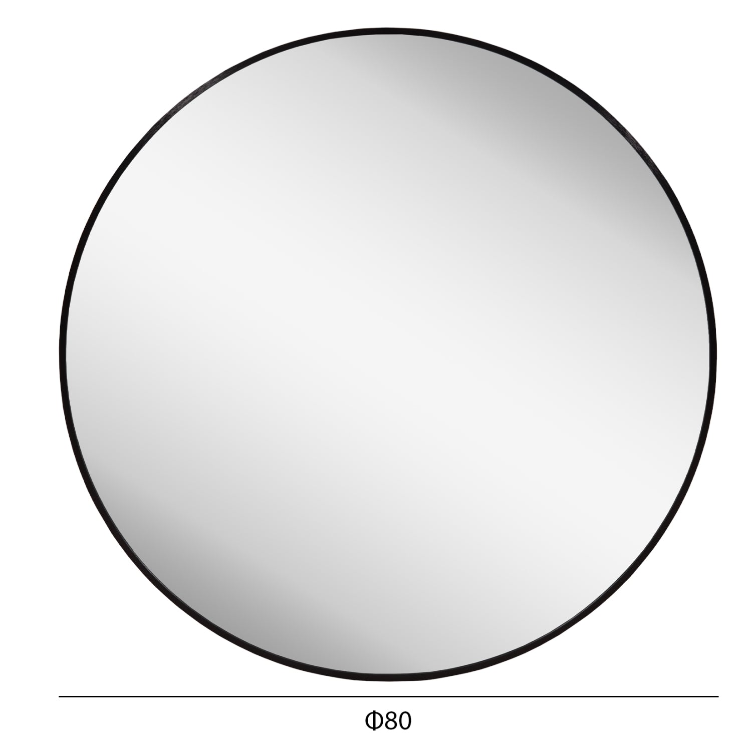 Стенно огледало ARCHER черен цвят Φ80cм