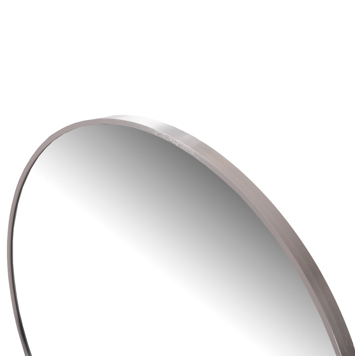 Стенно огледало ARCHER кръгло алуминиева рамка сребърно φ80см