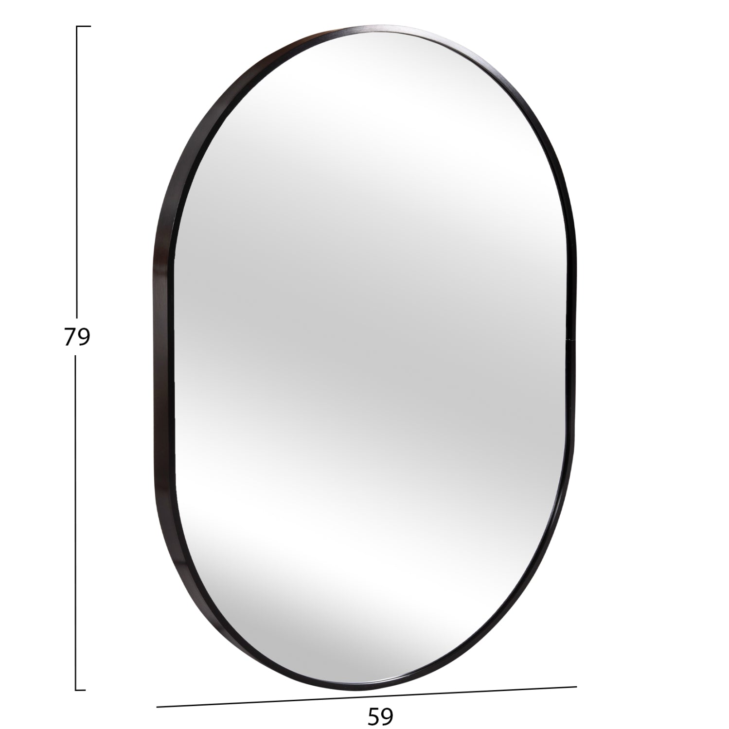 Огледало ARCHER черен цвят 59x79см