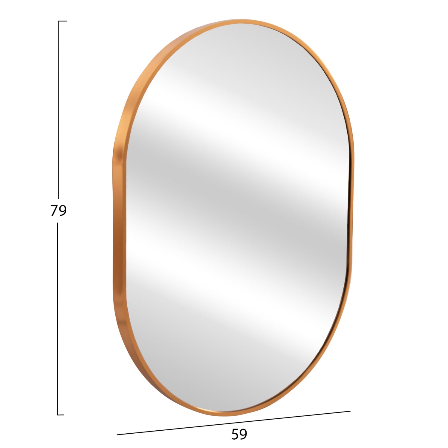 Огледало ARCHER златиста алуминиева рамка