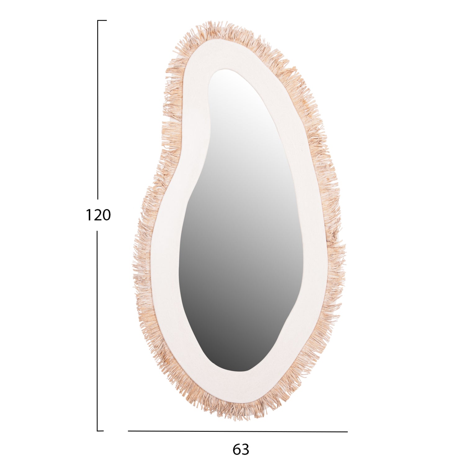 Огледало SANTORINI цвят бял-натурал 63x1,8x120