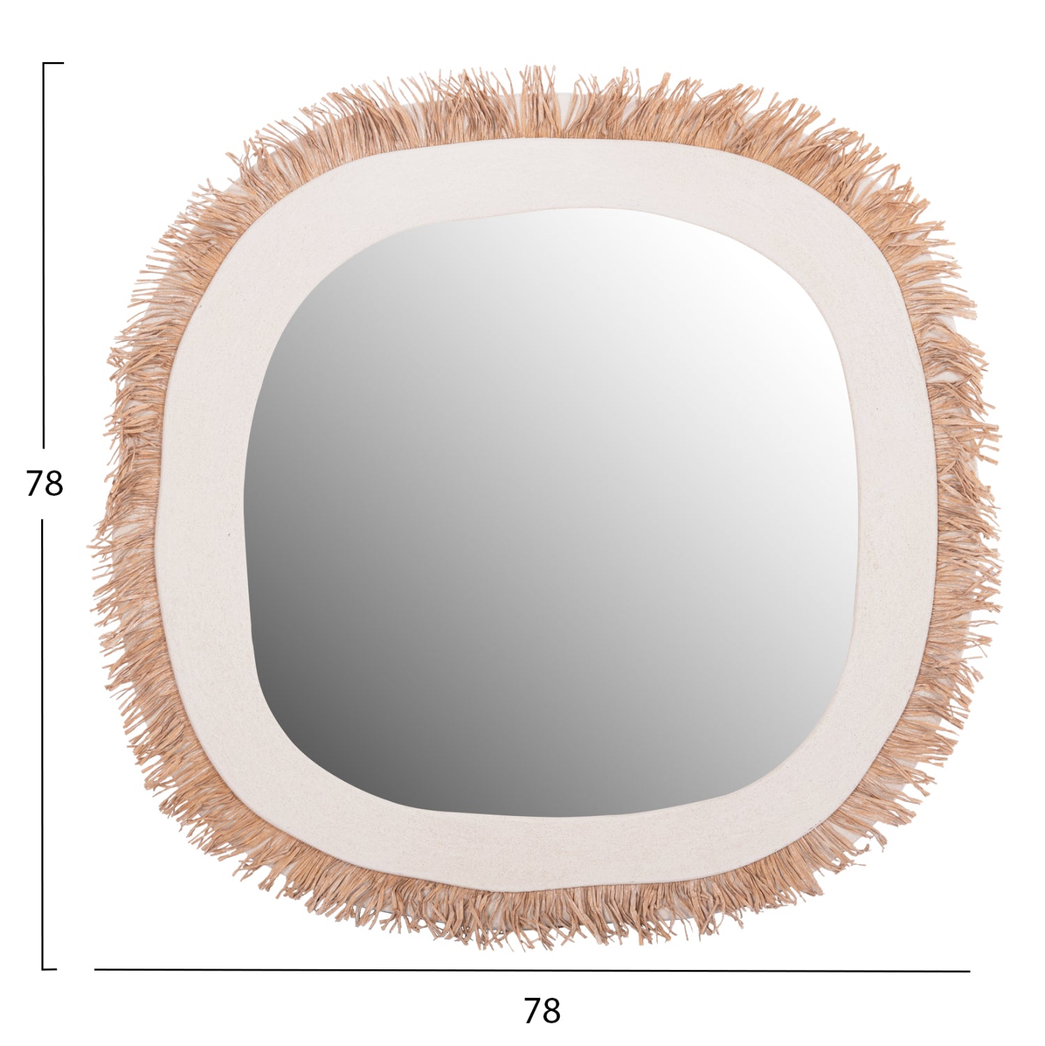 Огледало SANTORINI цвят бял-натурал 78x1,8x78