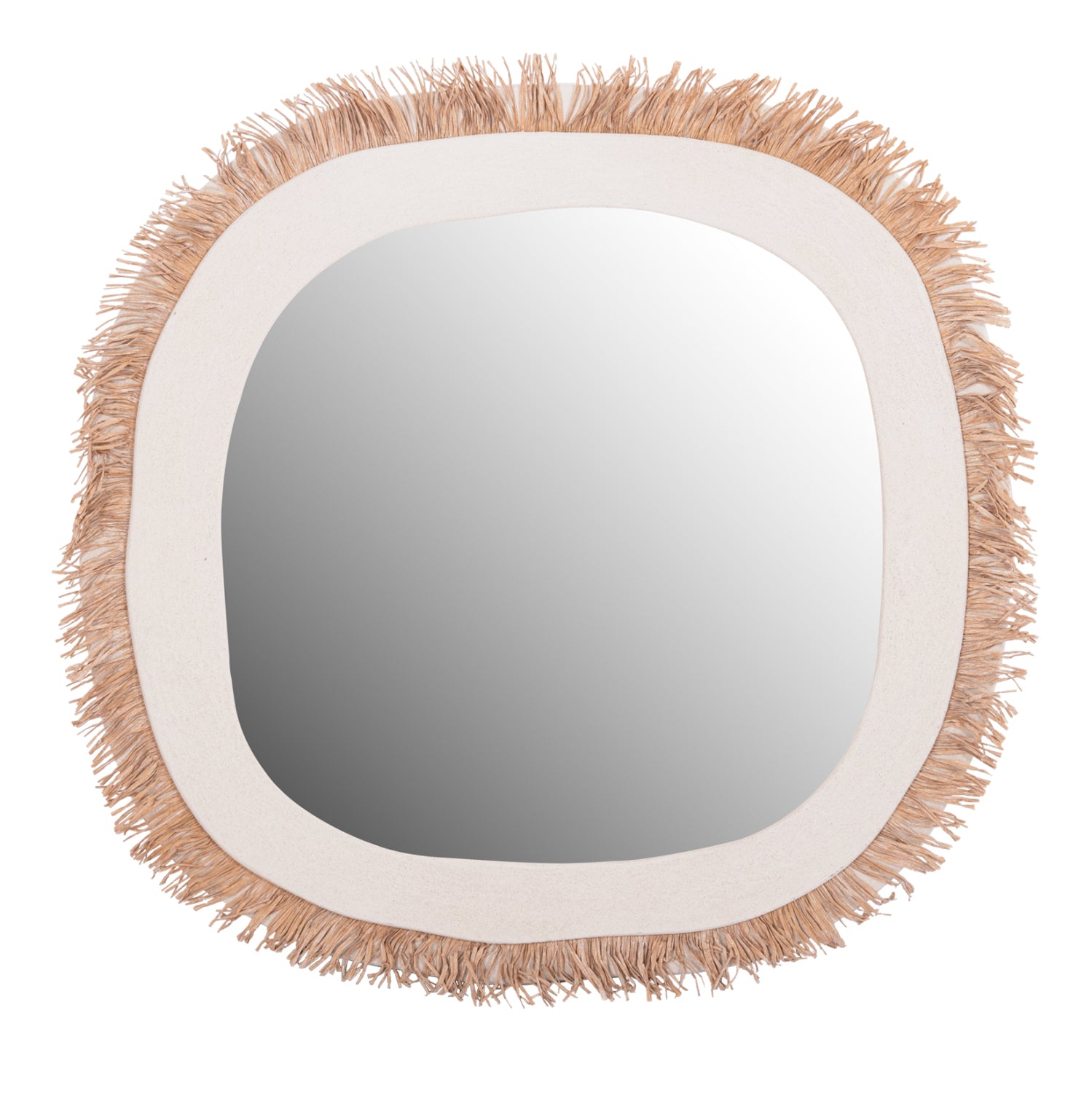 Огледало SANTORINI цвят бял-натурал 78x1,8x78