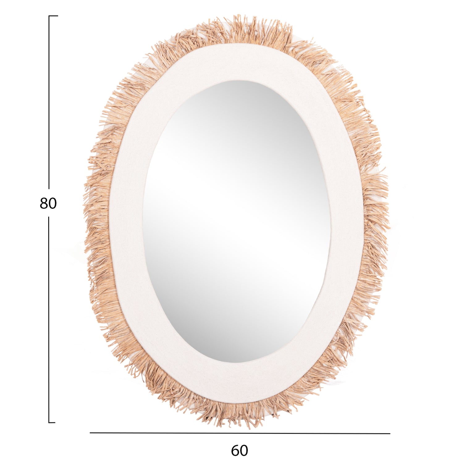 Огледало SANTORINI 60x2x80 цвят бял-натурал