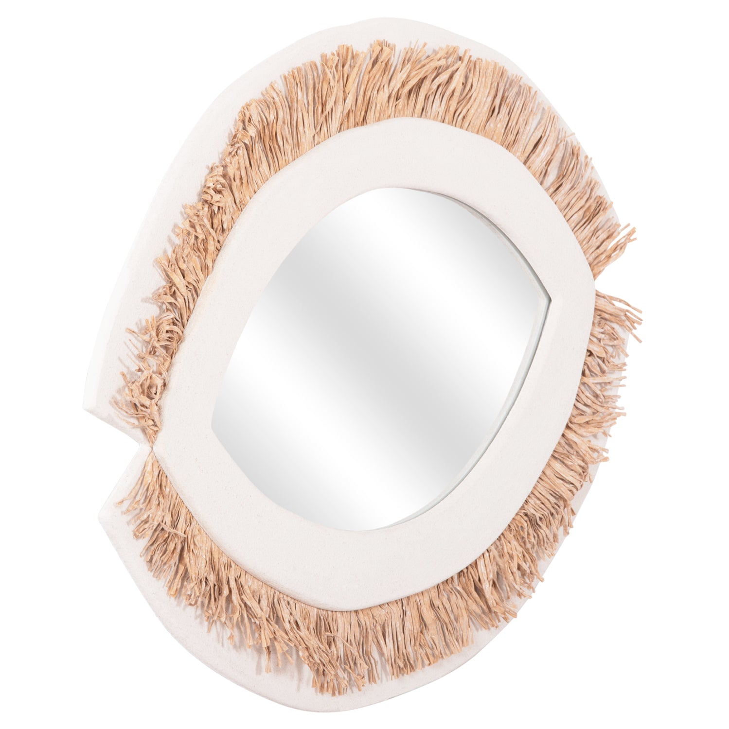 Огледало SANTORINI цвят бял-натурал 81x1,8x54