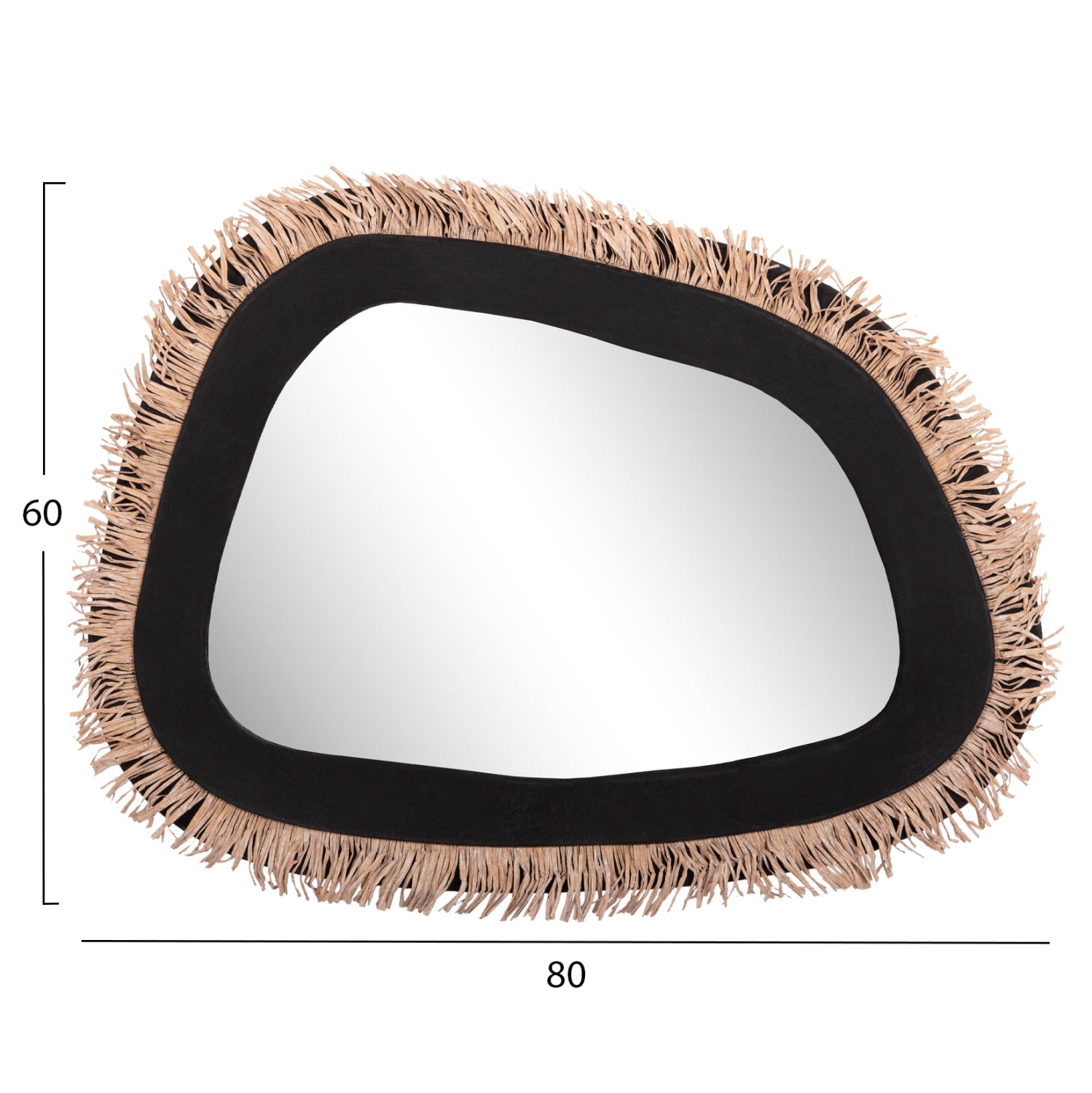 Огледало SANTORINI цвят черен-бежов натурал 80x1.8x60см