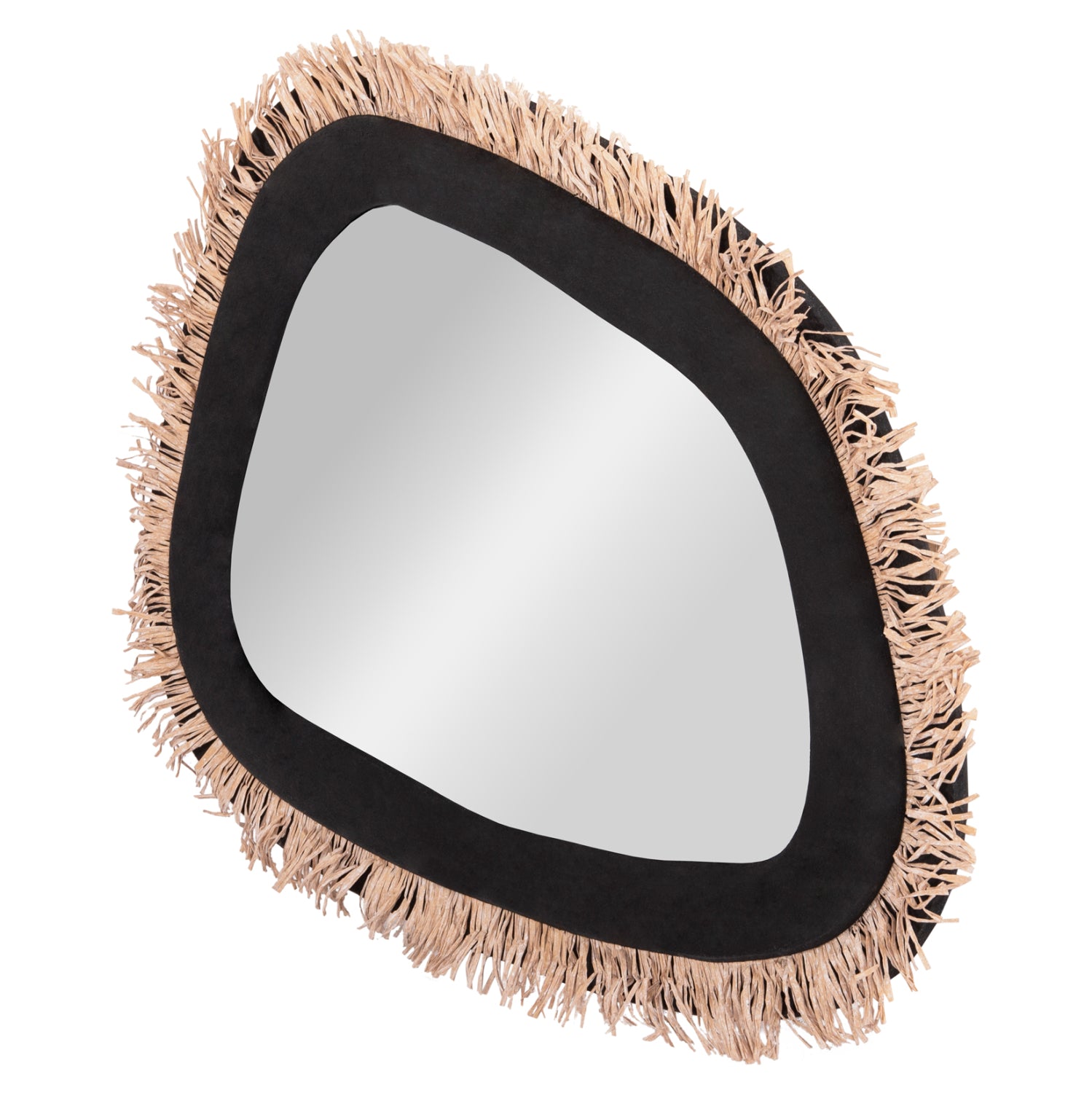 Огледало SANTORINI цвят черен-бежов натурал 80x1.8x60см