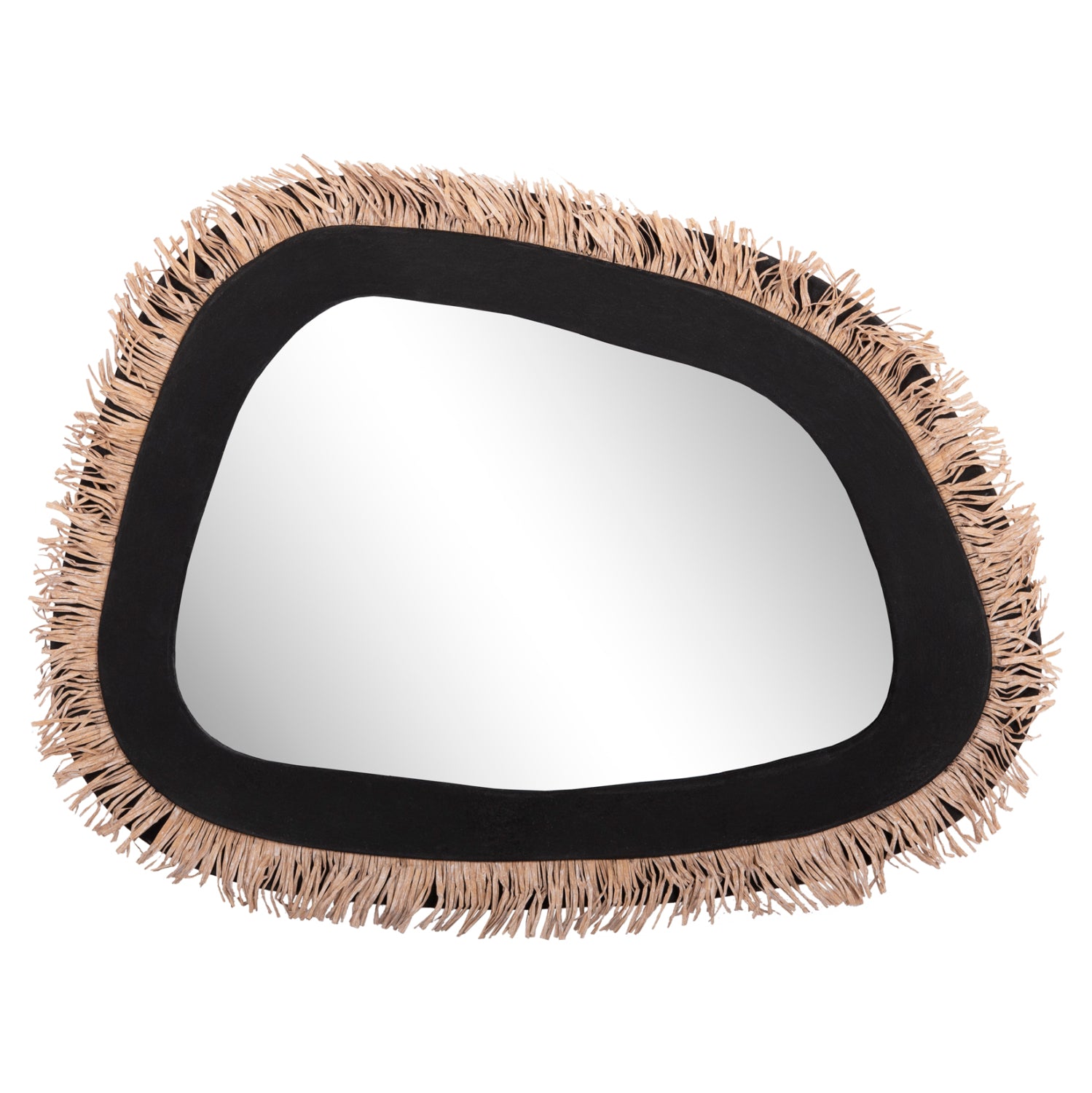 Огледало SANTORINI цвят черен-бежов натурал 80x1.8x60см