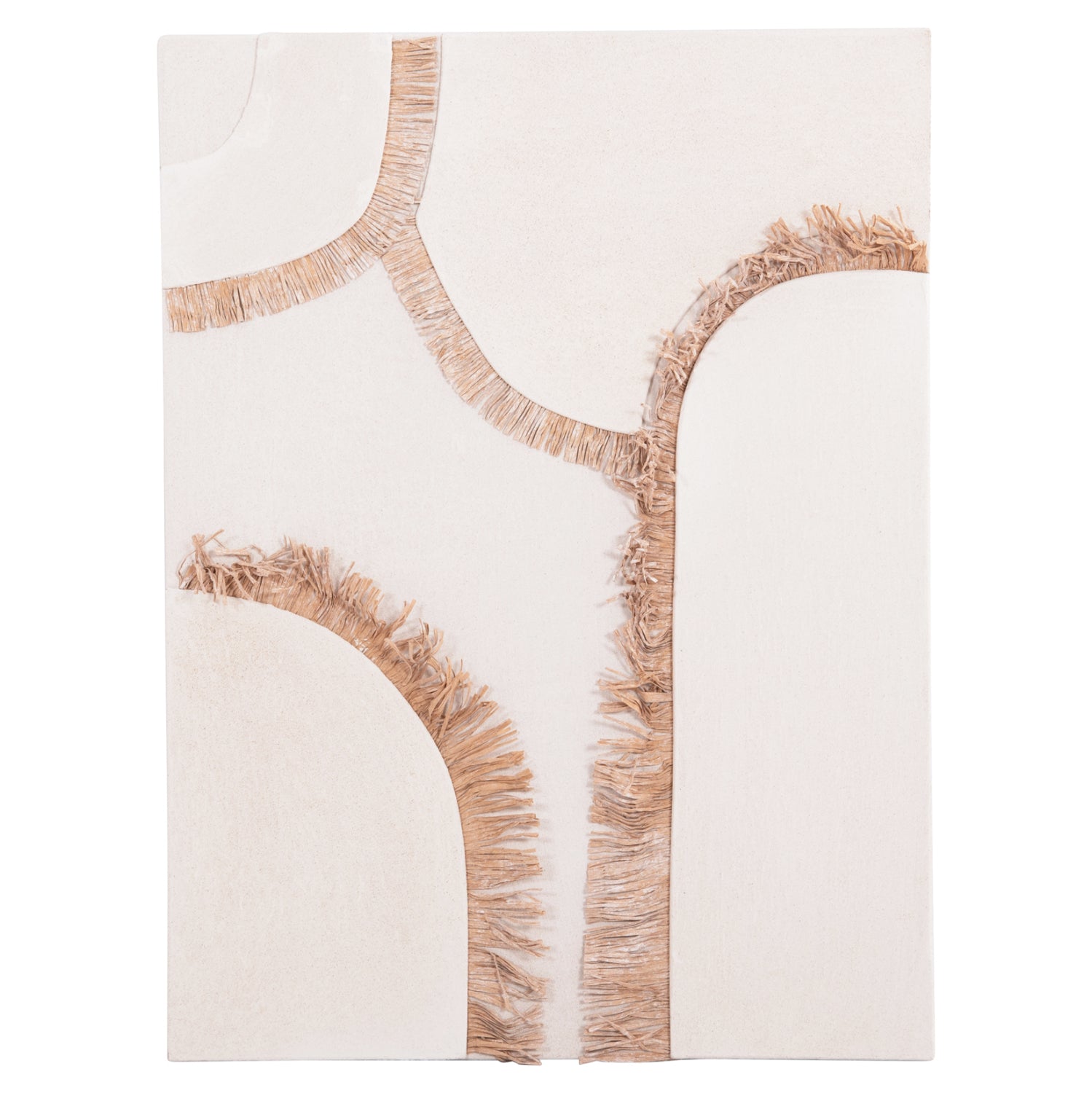 Декорация за стена Санторини цвят бял-натурал 60x4,5x80