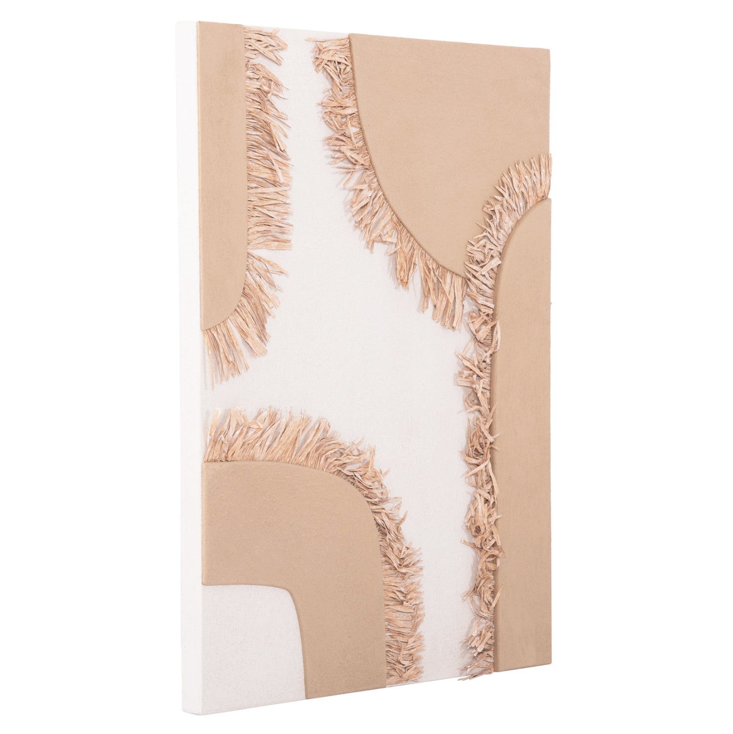 Декорация за стена Санторини цвят бял-натурал 60x4,5x80