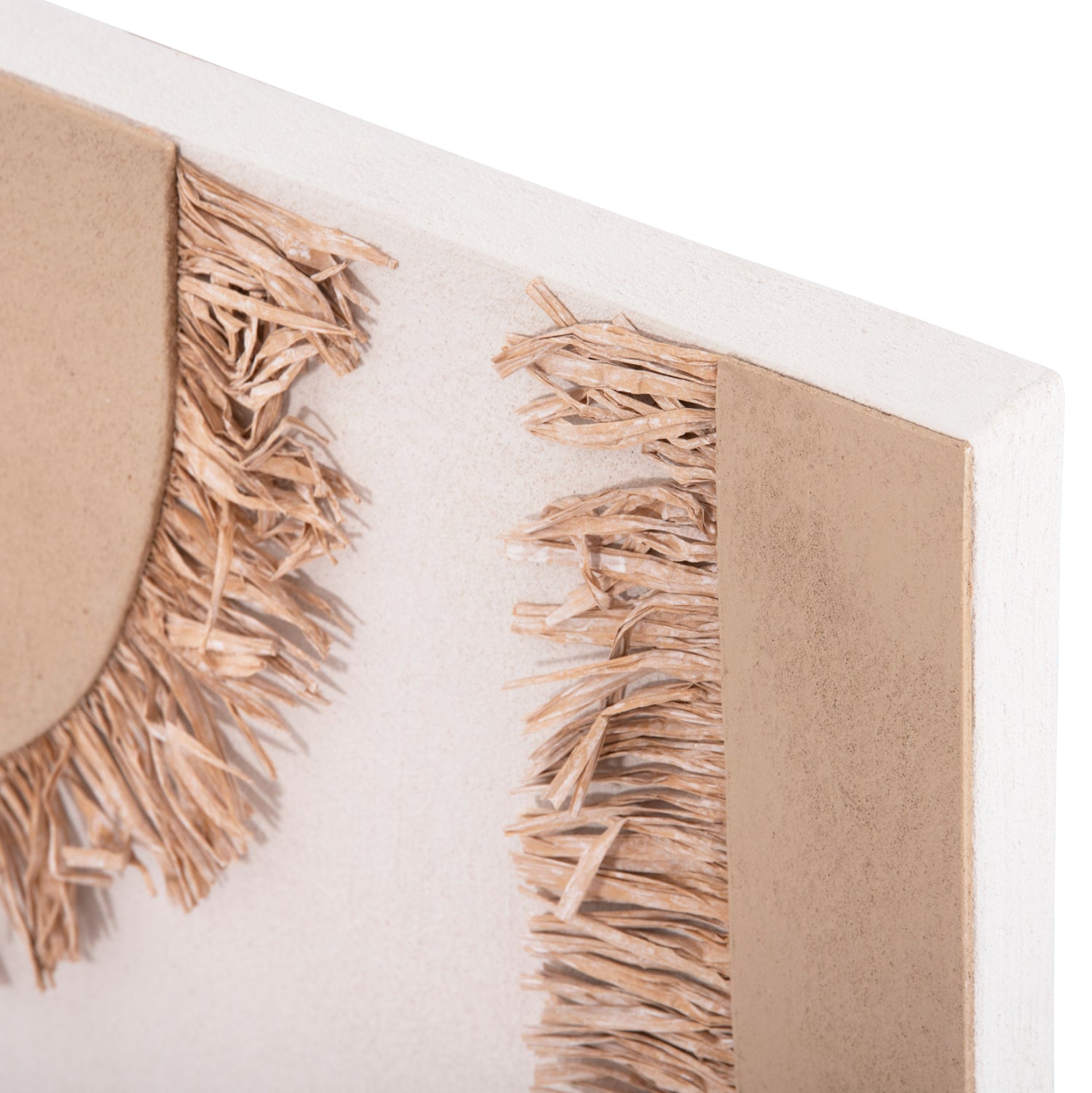 Декорация за стена Санторини цвят бял-натурал 60x4,5x80