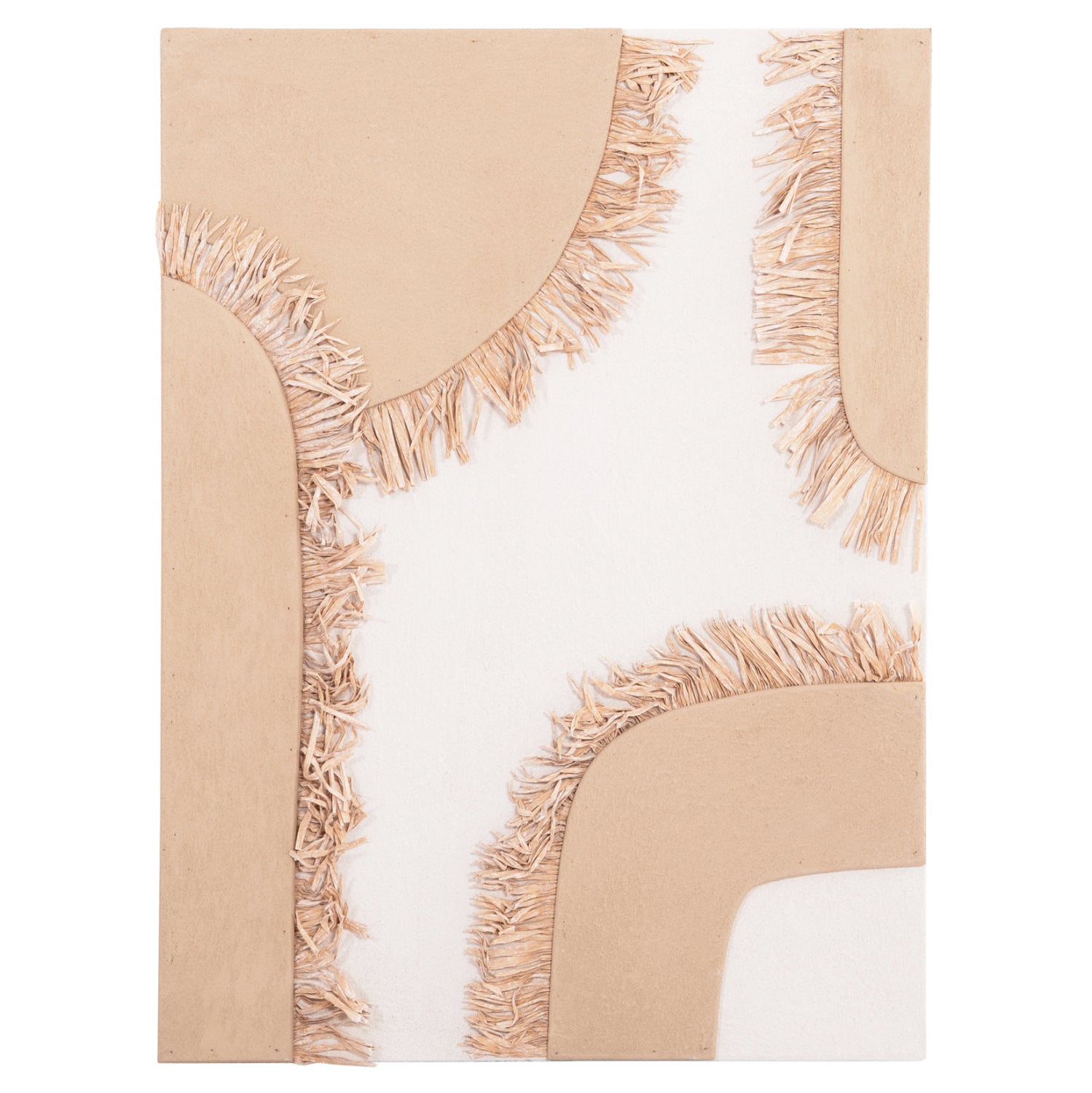 Декорация за стена Санторини цвят бял-натурал 60x4,5x80